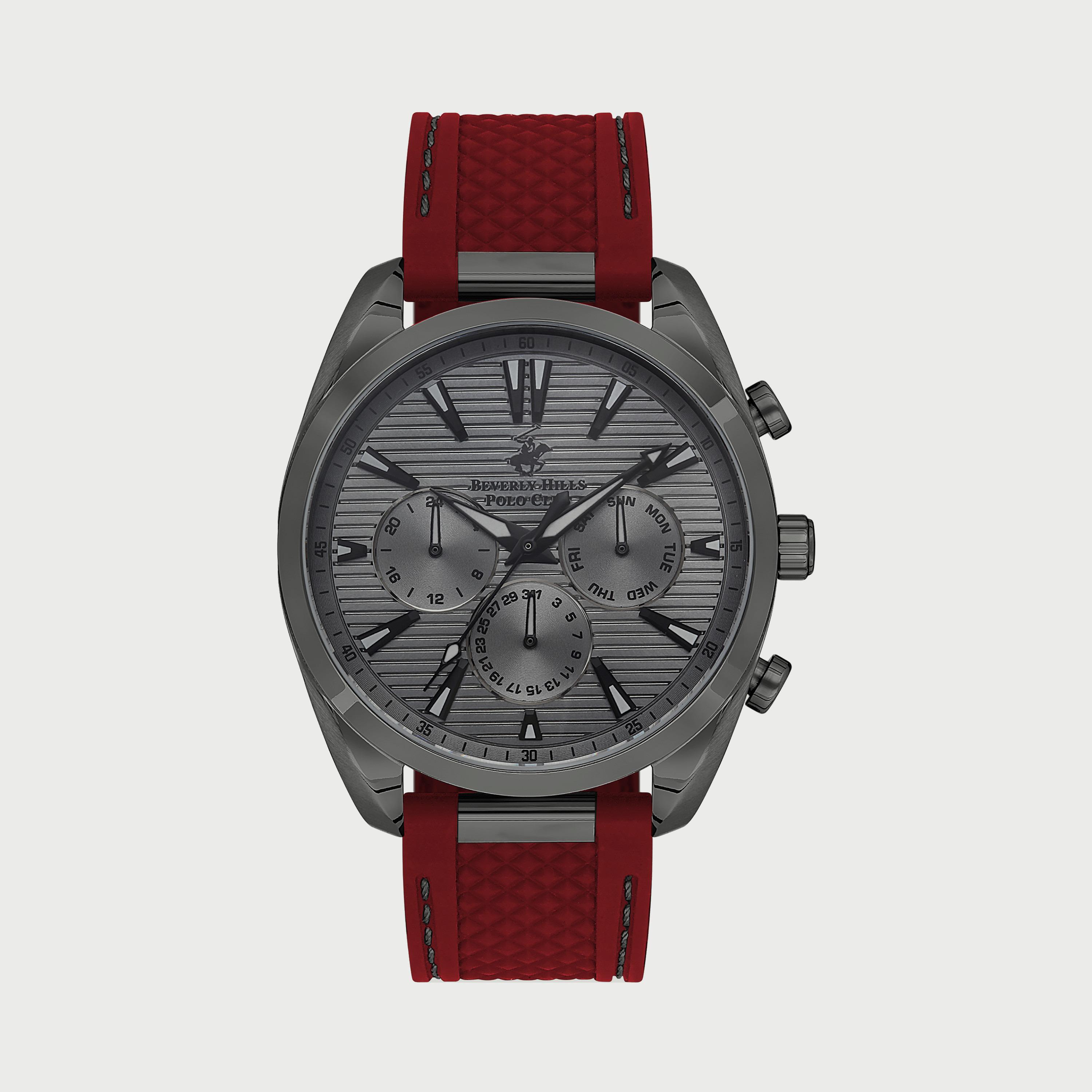  BP3337X061 ساعة كرونوغراف للرجال بسوار سيليكون الأحمر من بيفرلي هيلز بولو كلوب -men-watchesandjewellery-watches-image-1