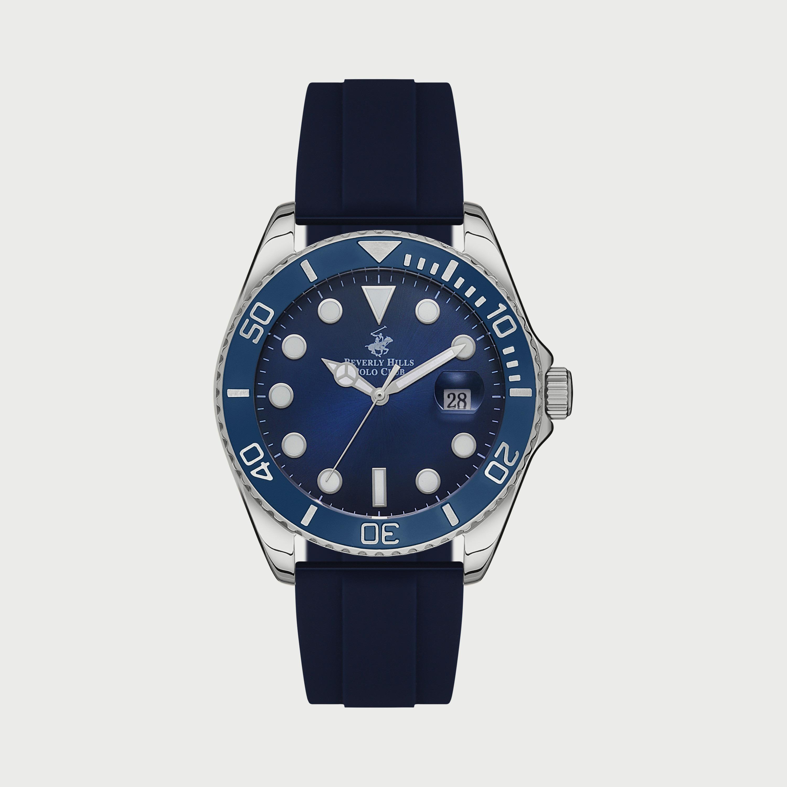  BP3329X399 ساعة يد أنالوج للرجال بلون كحلي وسوارسليكون من بيفرلي هيلز بولو كلوب -men-watchesandjewellery-watches-image-1