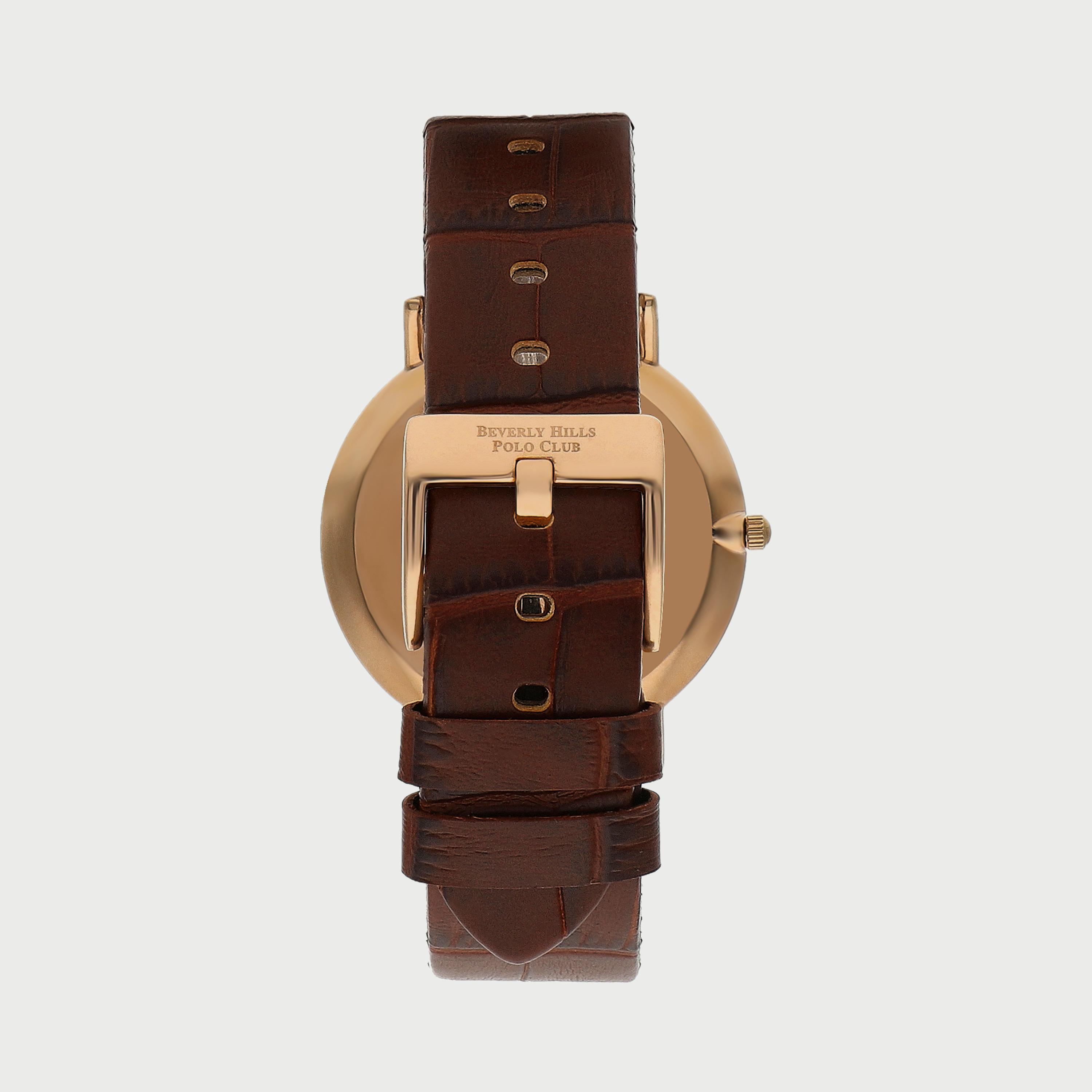  BP3322X432 ساعة أنالوج للرجال بسوار جلدي البني من بيفرلي هيلز بولو كلوب -men-watchesandjewellery-watches-image-3