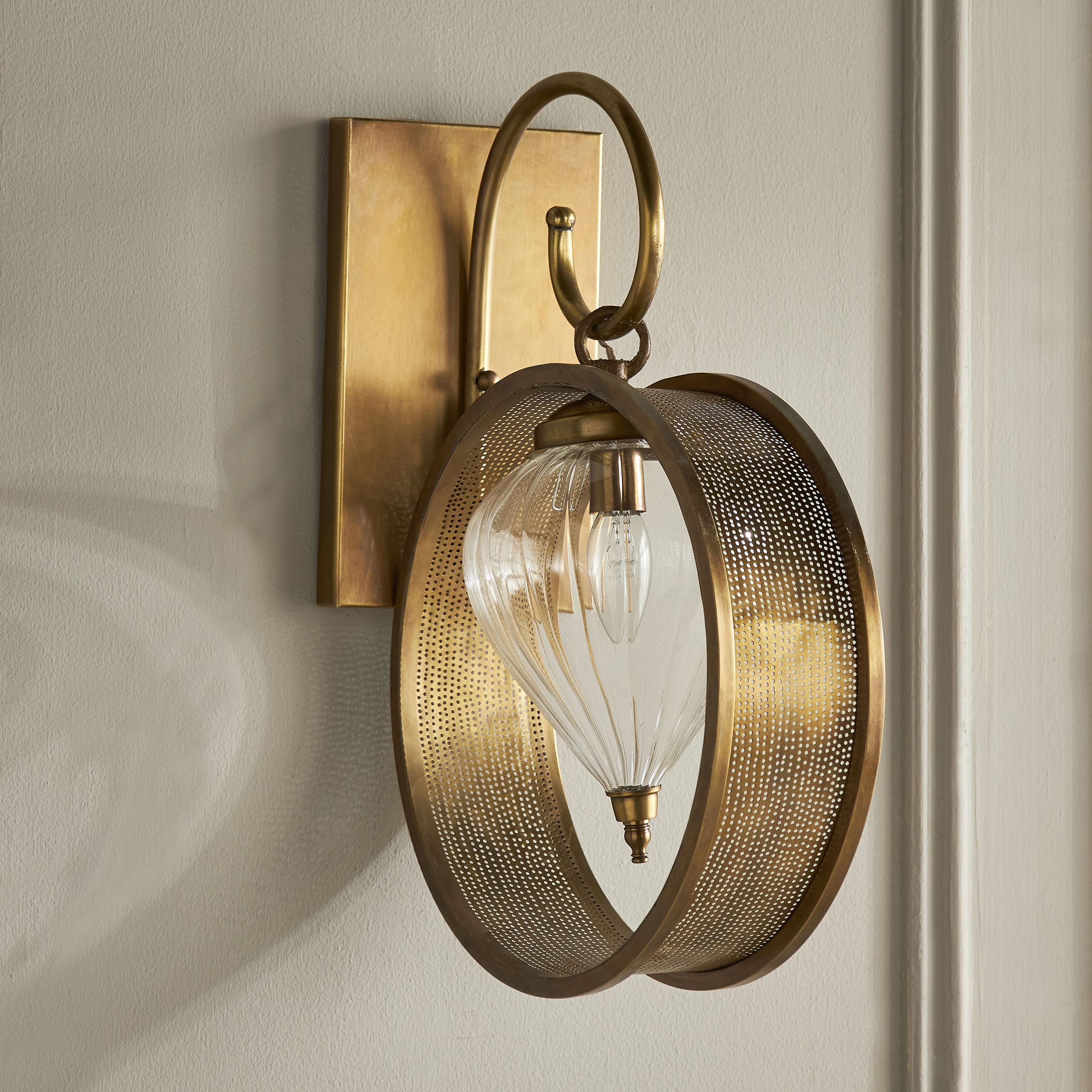 Handmade Brass Ring Wall Lamp