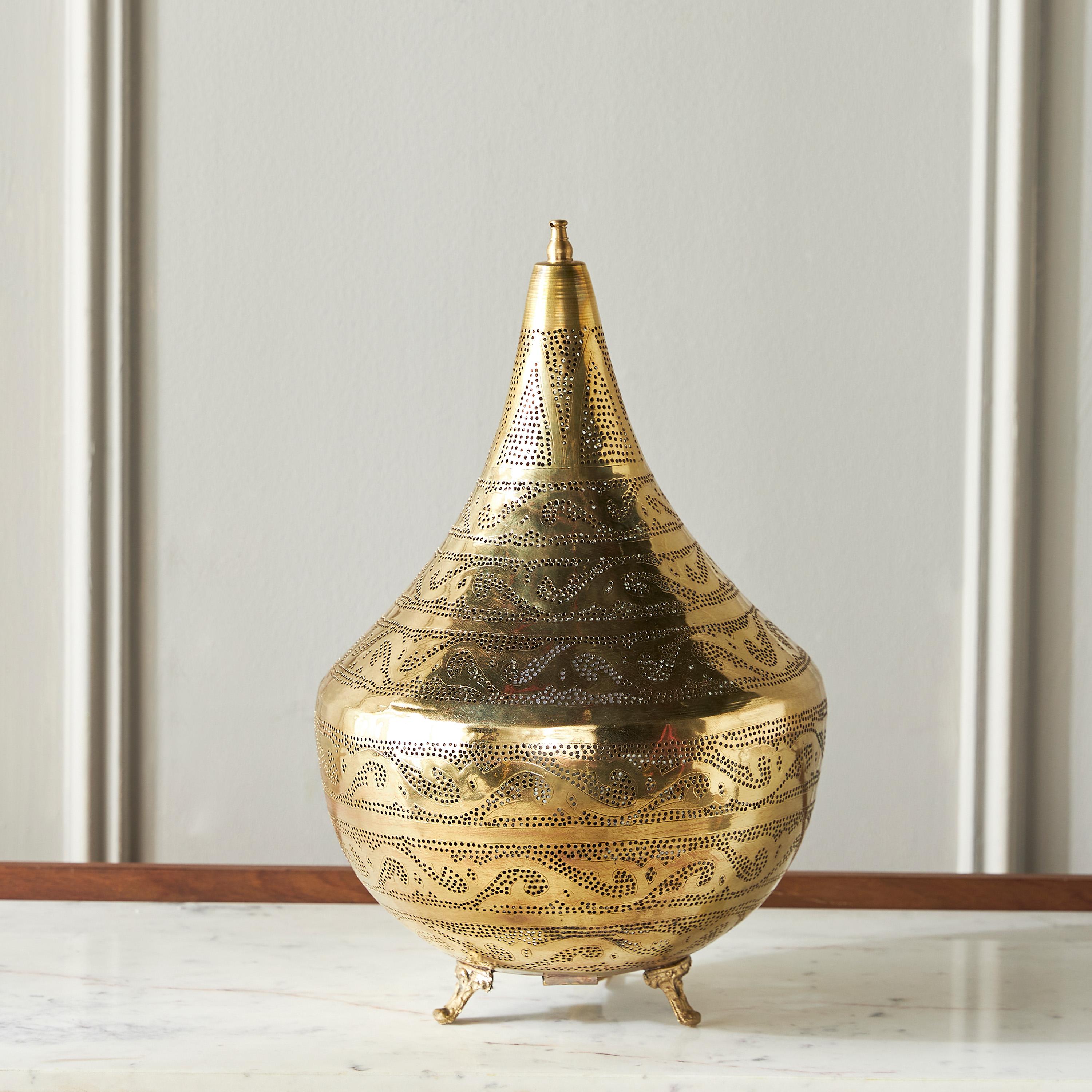 Handmade Brass Table Lamp - 35 cm