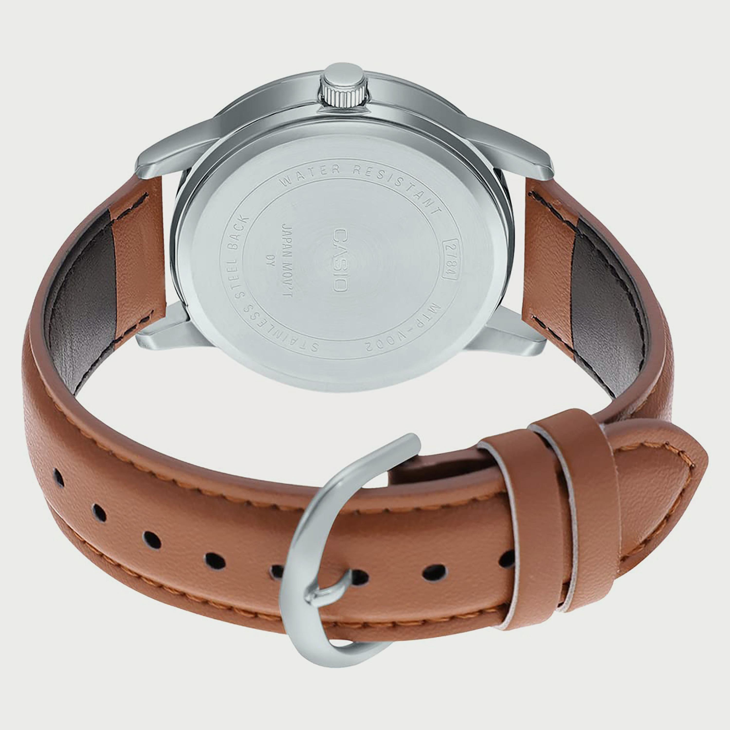 Casio Men's Brown Analog Leather Strap Watch - MTP-V005L-2B5UDF-men-watchesandjewellery-watches-image-3