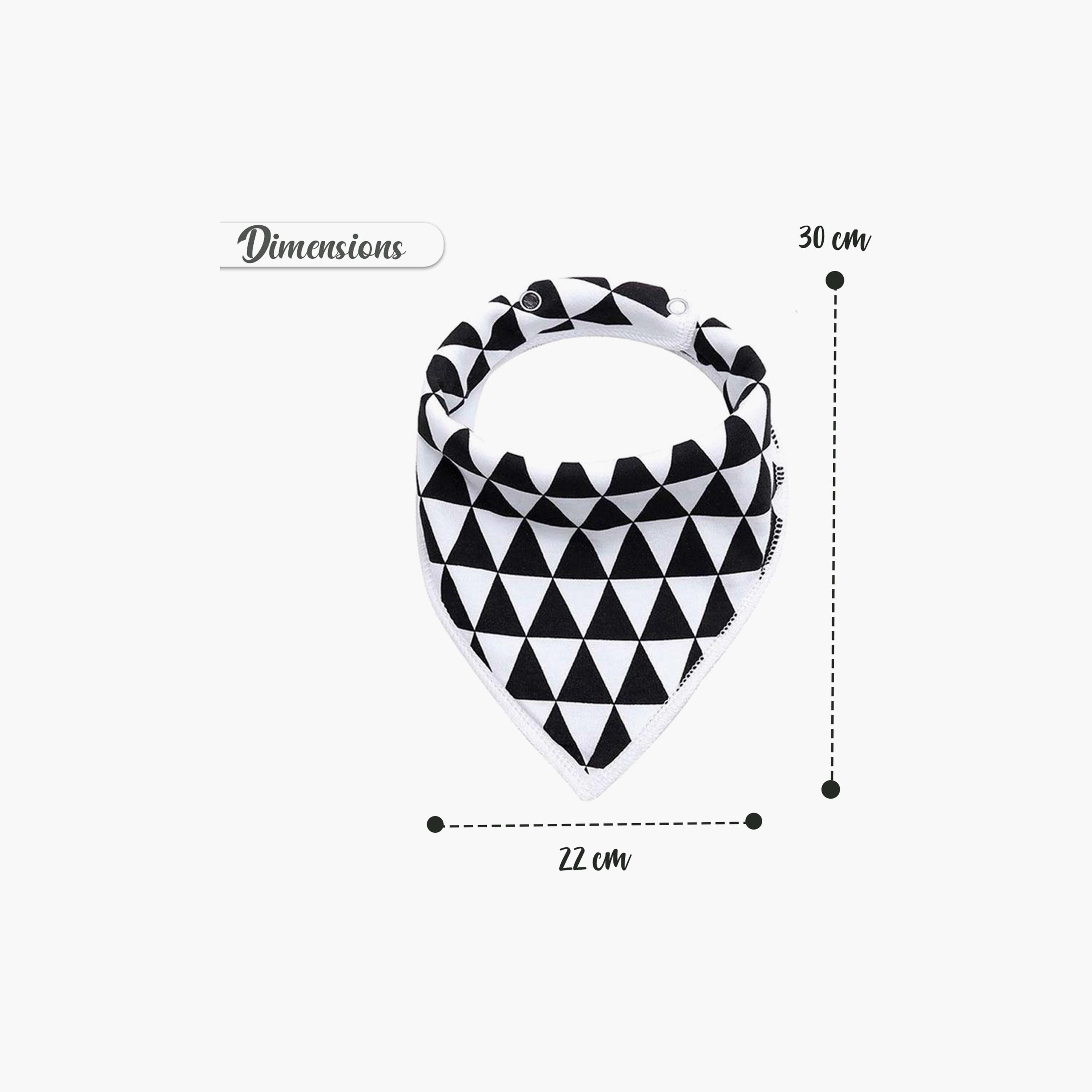 Eazy Kids Bandana Bibs Set Of 4 - Organic Cotton - Triangle Dots-baby-feeding-bibs-image-2