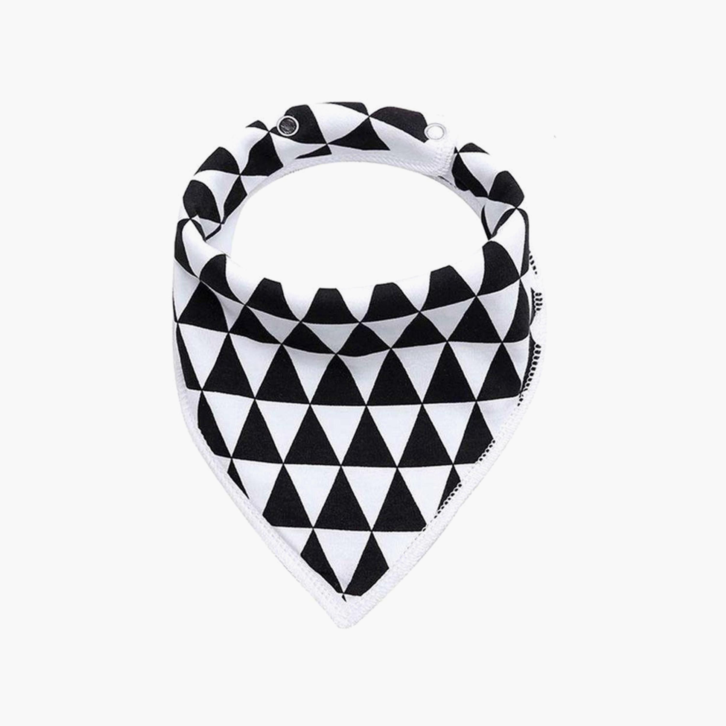 Eazy Kids Bandana Bibs Set Of 4 - Organic Cotton - Triangle Dots-baby-feeding-bibs-image-3