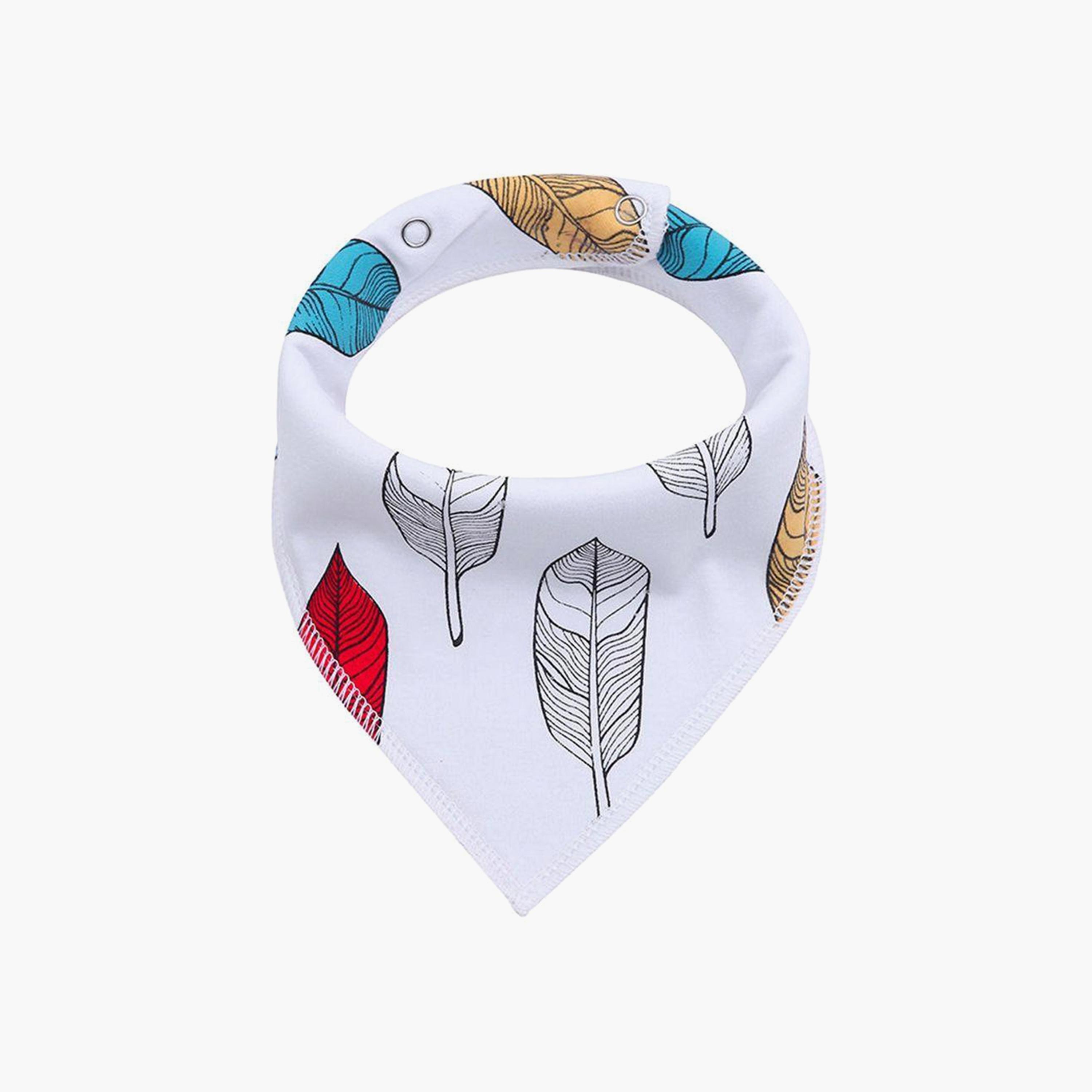 Eazy Kids Bandana Bibs Set Of 4 - Organic Cotton - Glasses Mustaches-baby-feeding-bibs-image-3