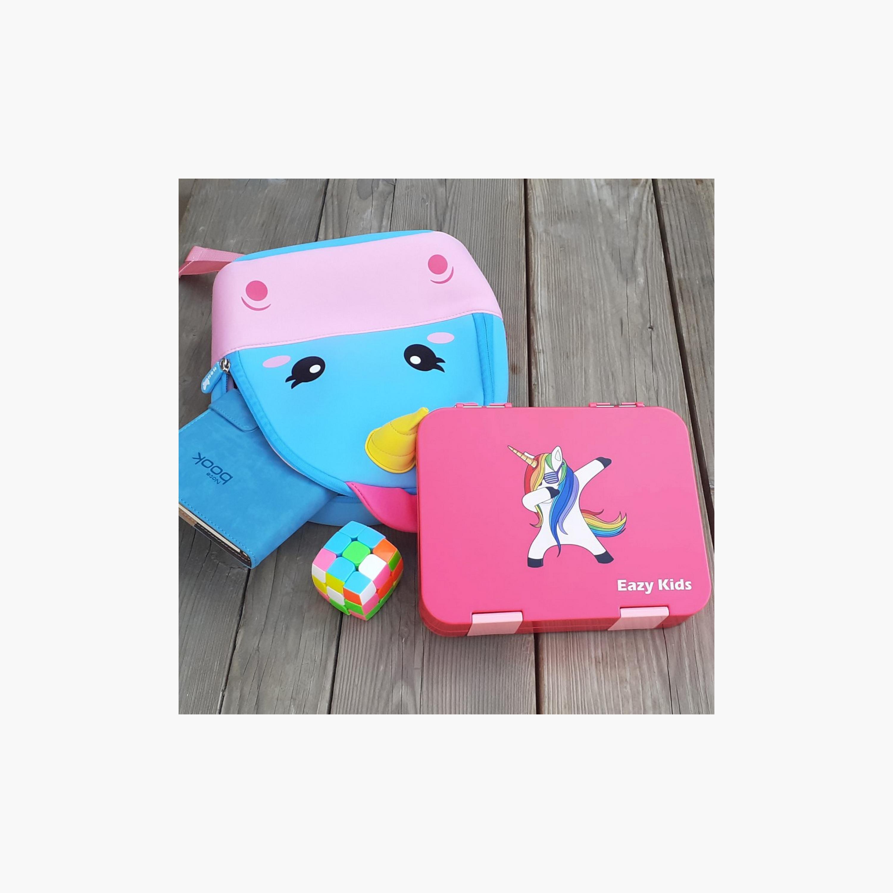 Eazy Kids 4 Compartment Bento Lunch Box - Unicorn Pink-school-lunchessentials-lunchboxes-image-4