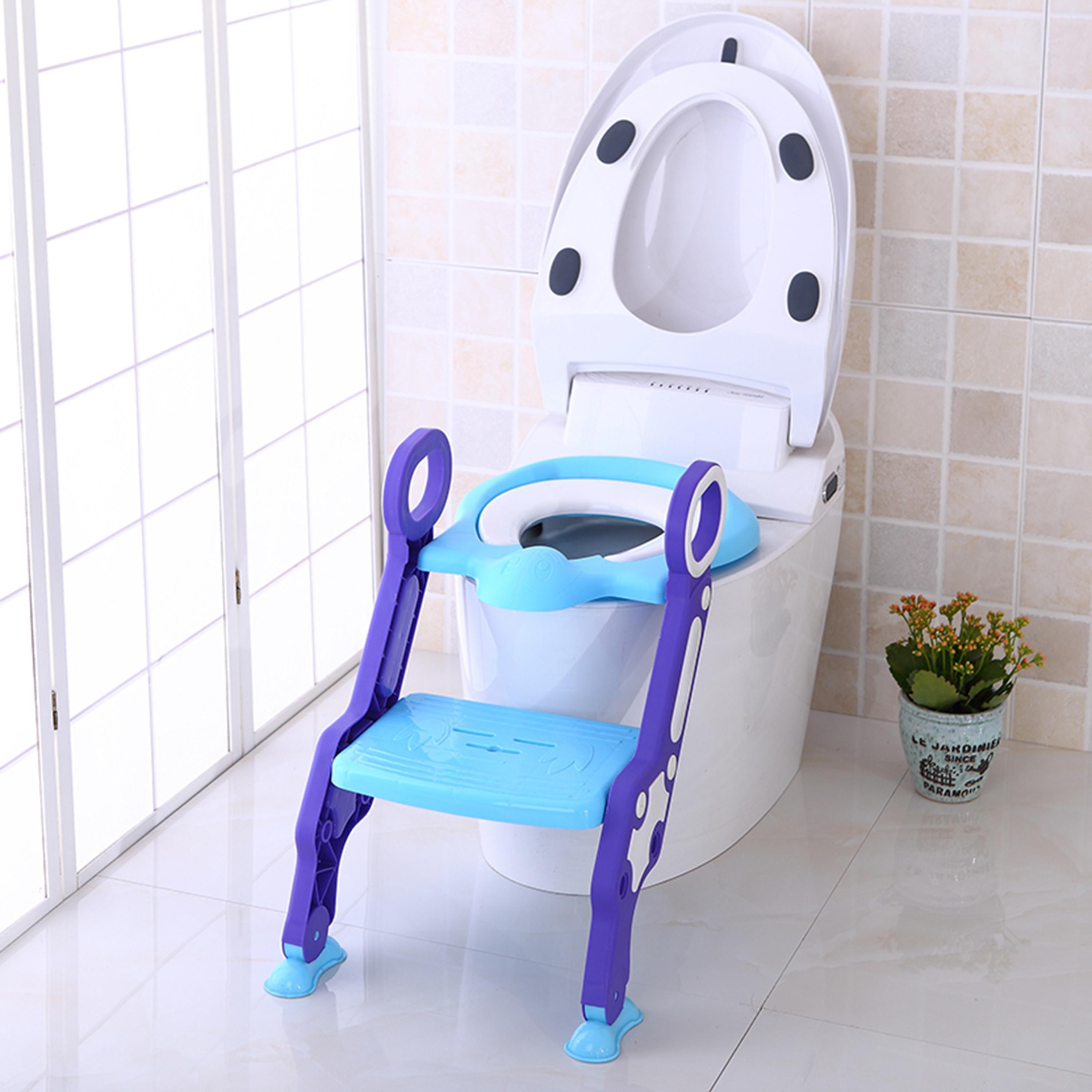 Eazy Kids Step Stool Foldable Potty Trainer Seat- Blue-baby-diapering-pottytraining-image-2