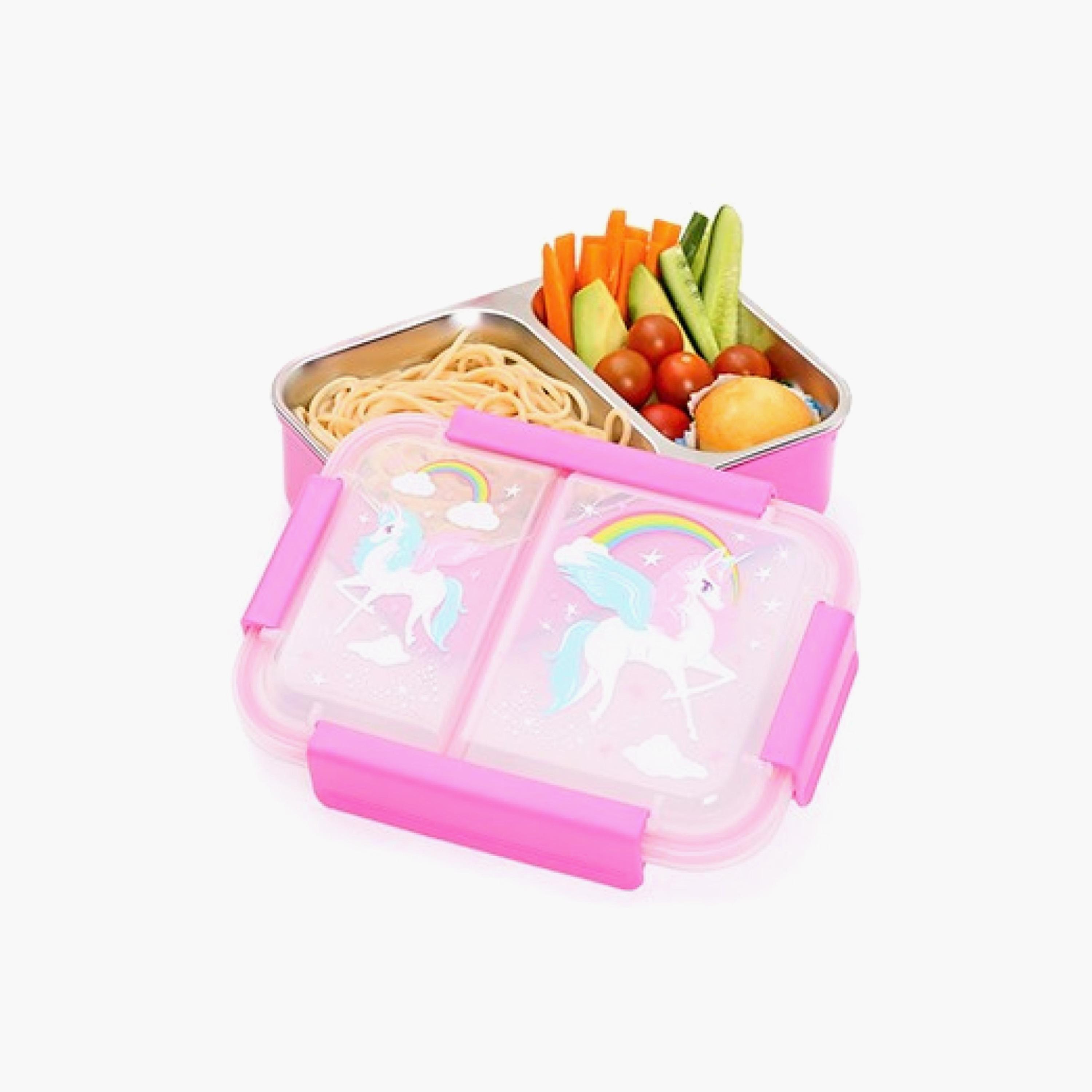 Eazy Kids Steel Bento Insulated Lunch Box - Pink-school-lunchessentials-lunchboxes-image-1