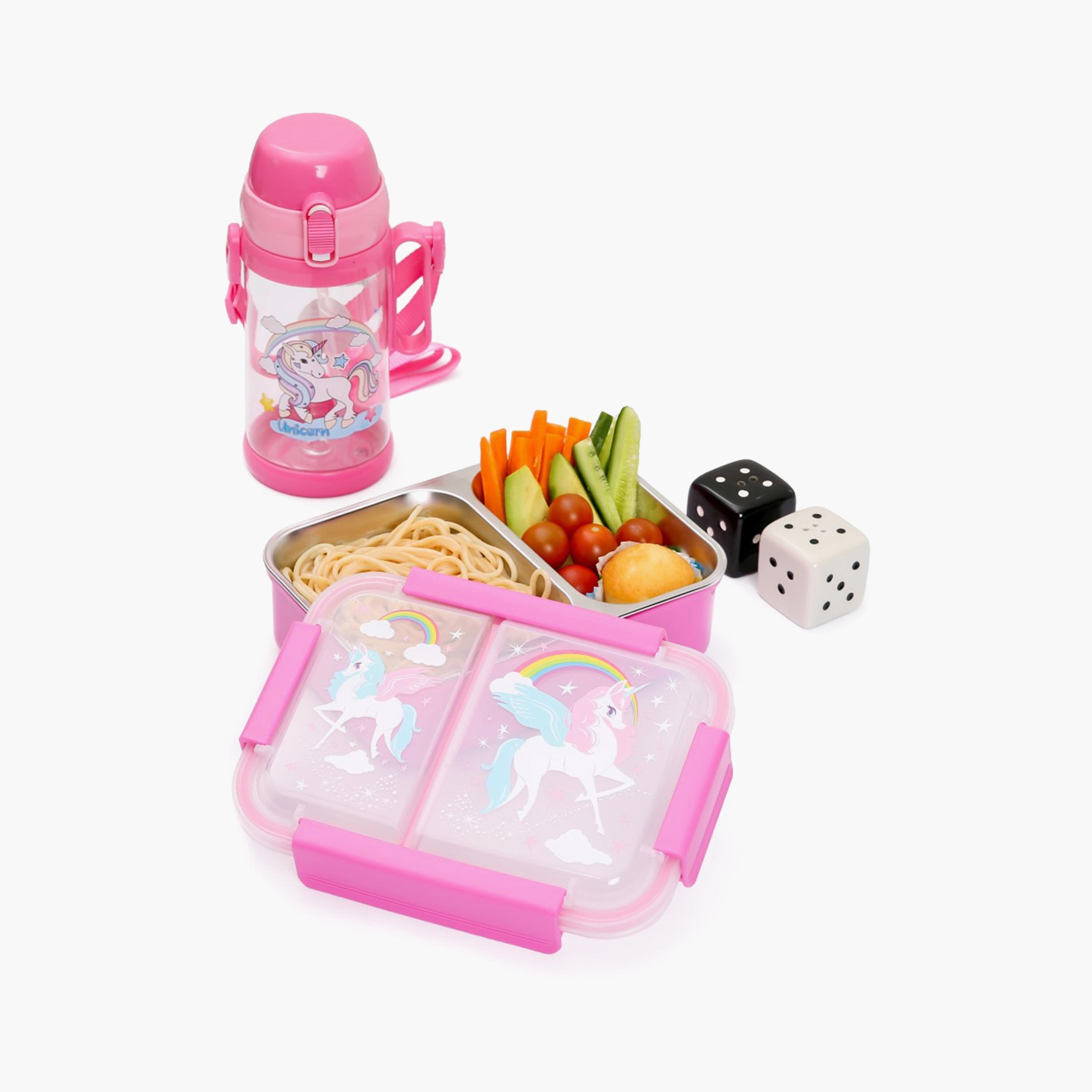 Eazy Kids Steel Bento Insulated Lunch Box - Pink-school-lunchessentials-lunchboxes-image-3