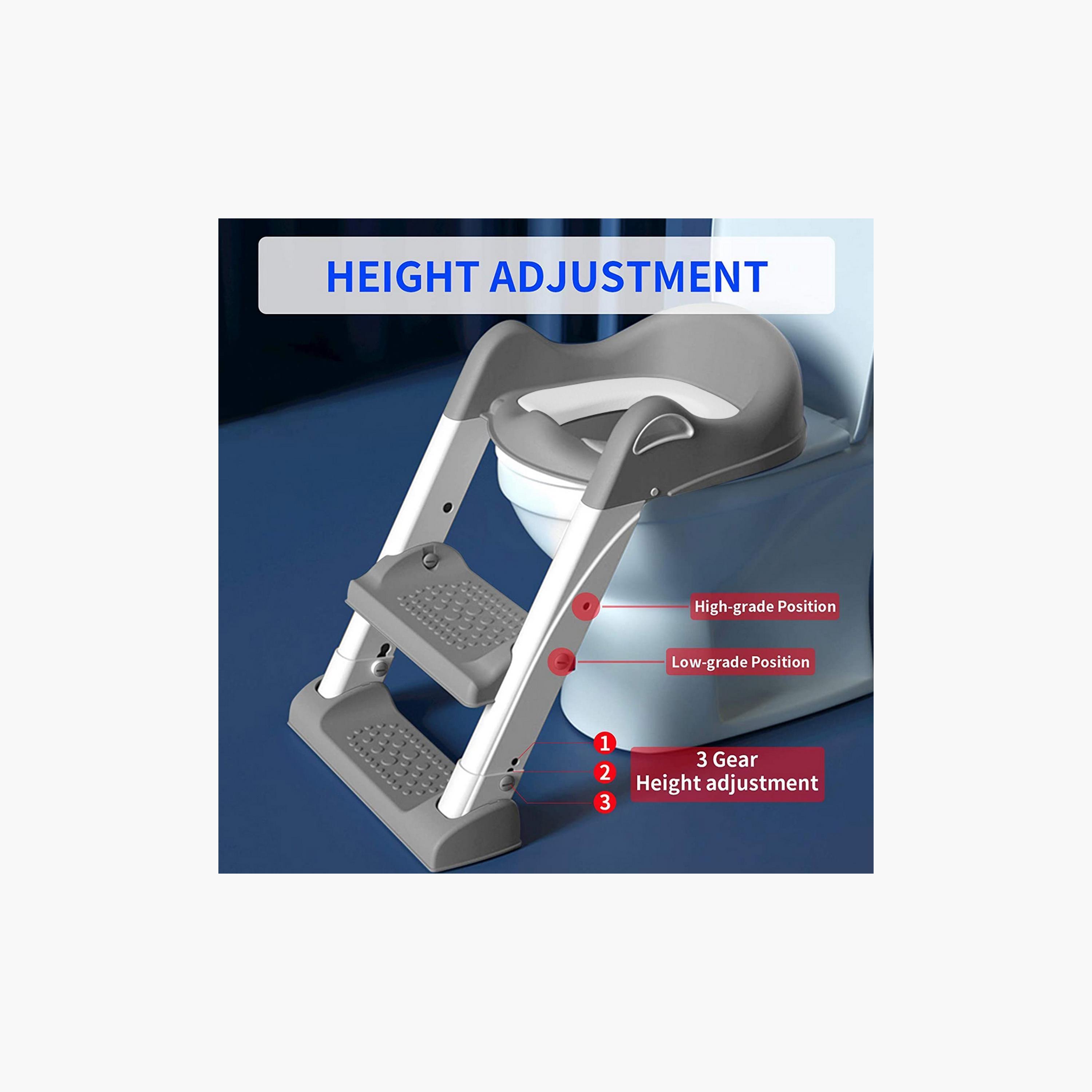 Eazy Kids Step Stool Foldable Potty Trainer Seat- Grey-baby-diapering-pottytraining-image-2