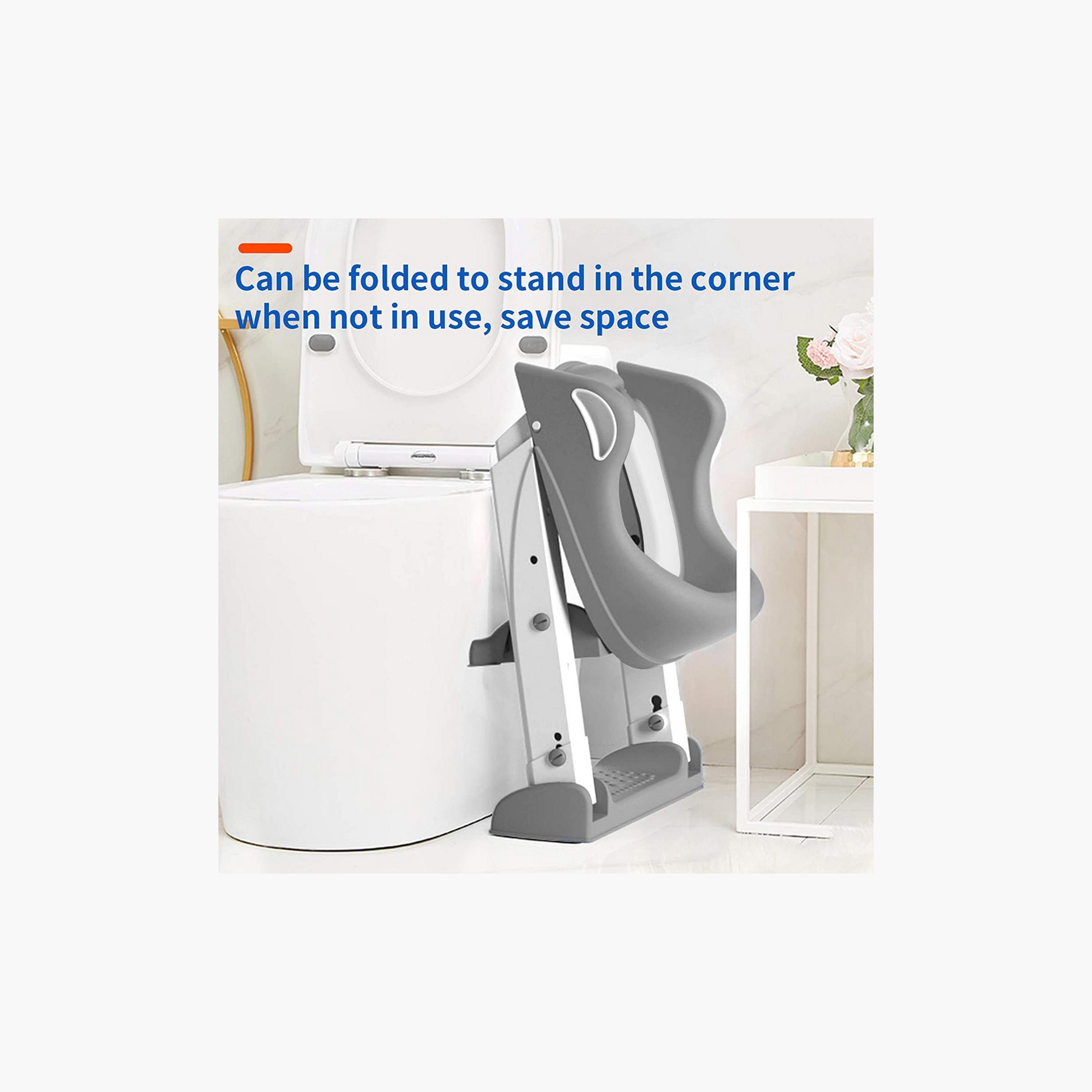 Eazy Kids Step Stool Foldable Potty Trainer Seat- Grey-baby-diapering-pottytraining-image-4