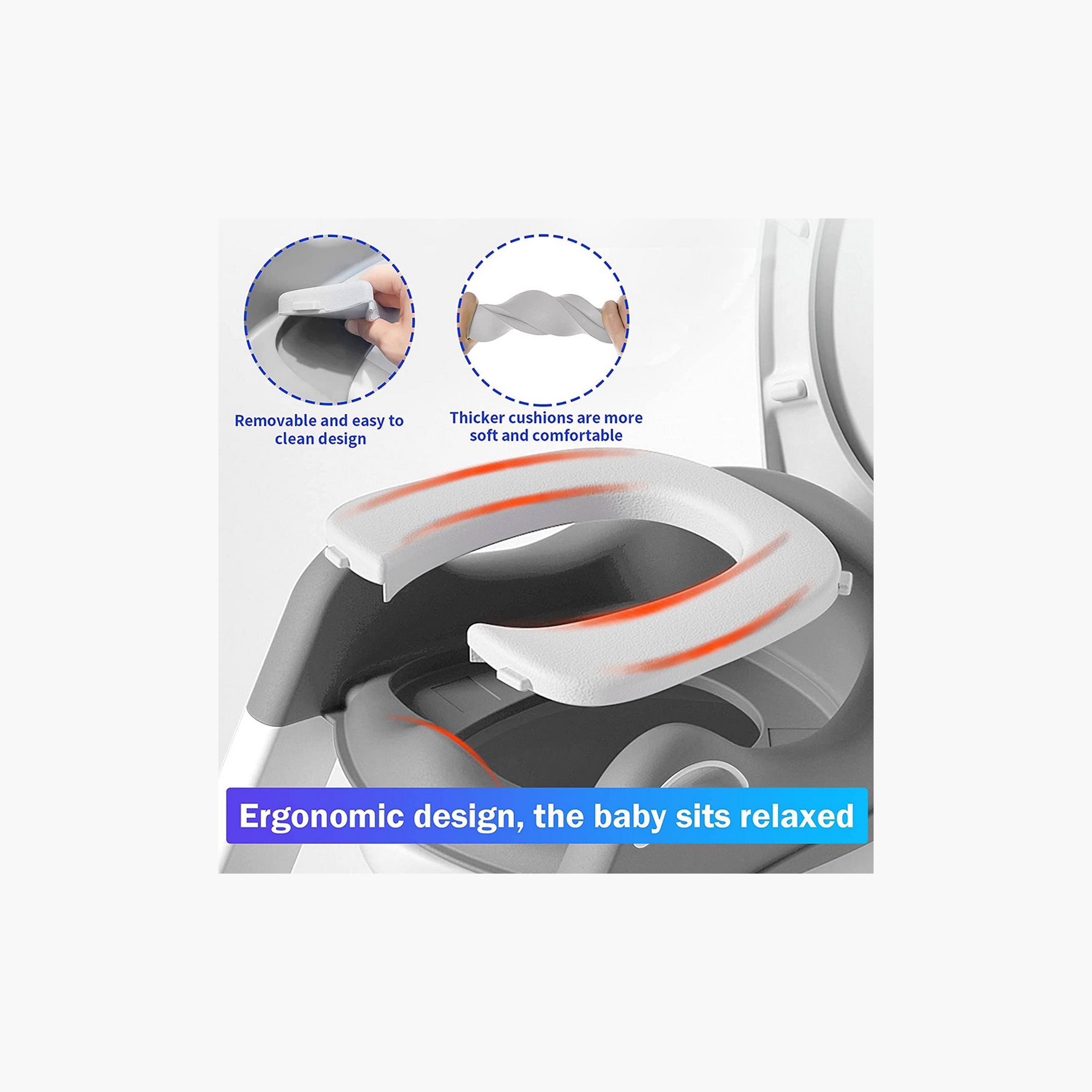 Eazy Kids Step Stool Foldable Potty Trainer Seat- Grey-baby-diapering-pottytraining-image-5