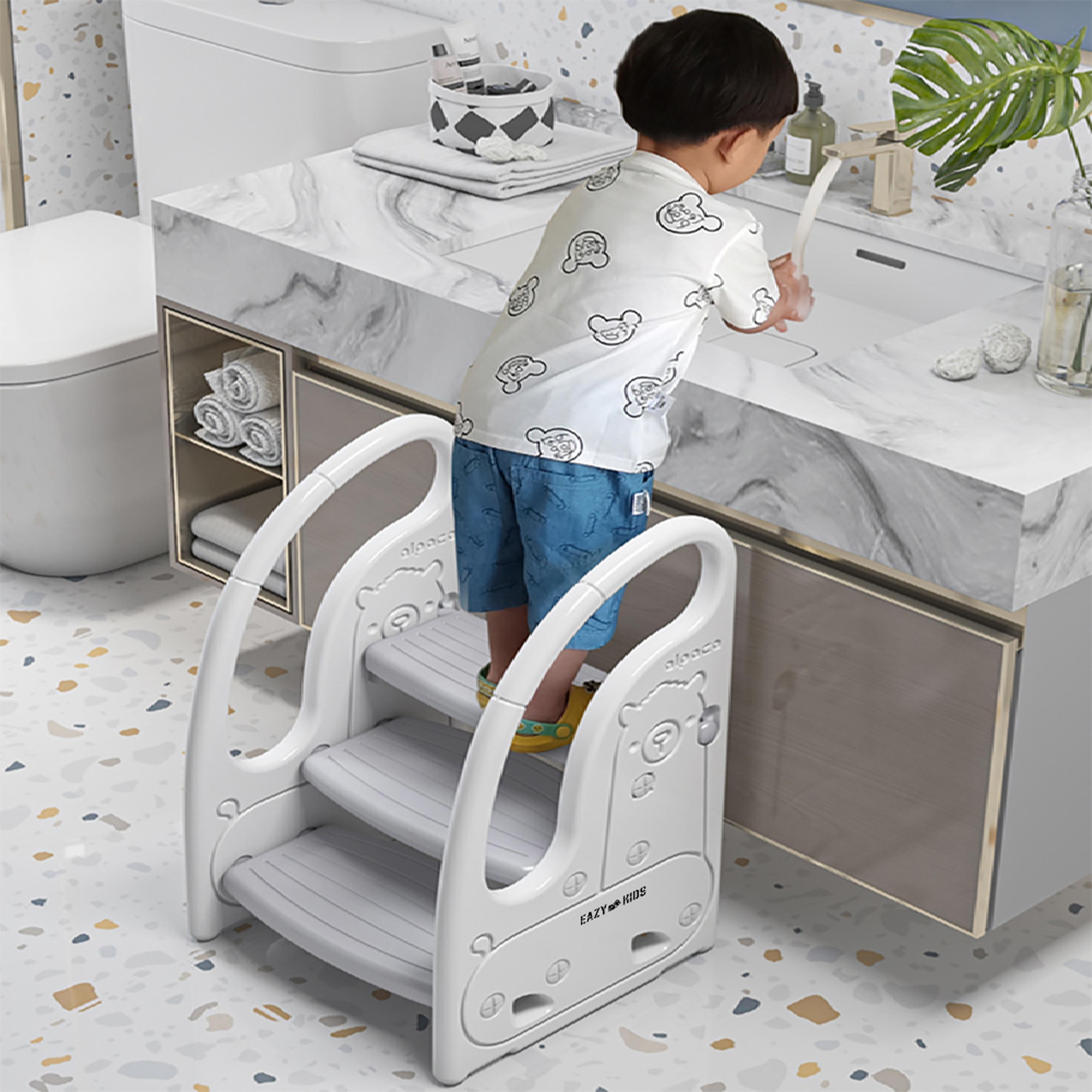 Eazy Kids 3 Step Stool - Grey-baby-diapering-pottytraining-image-3