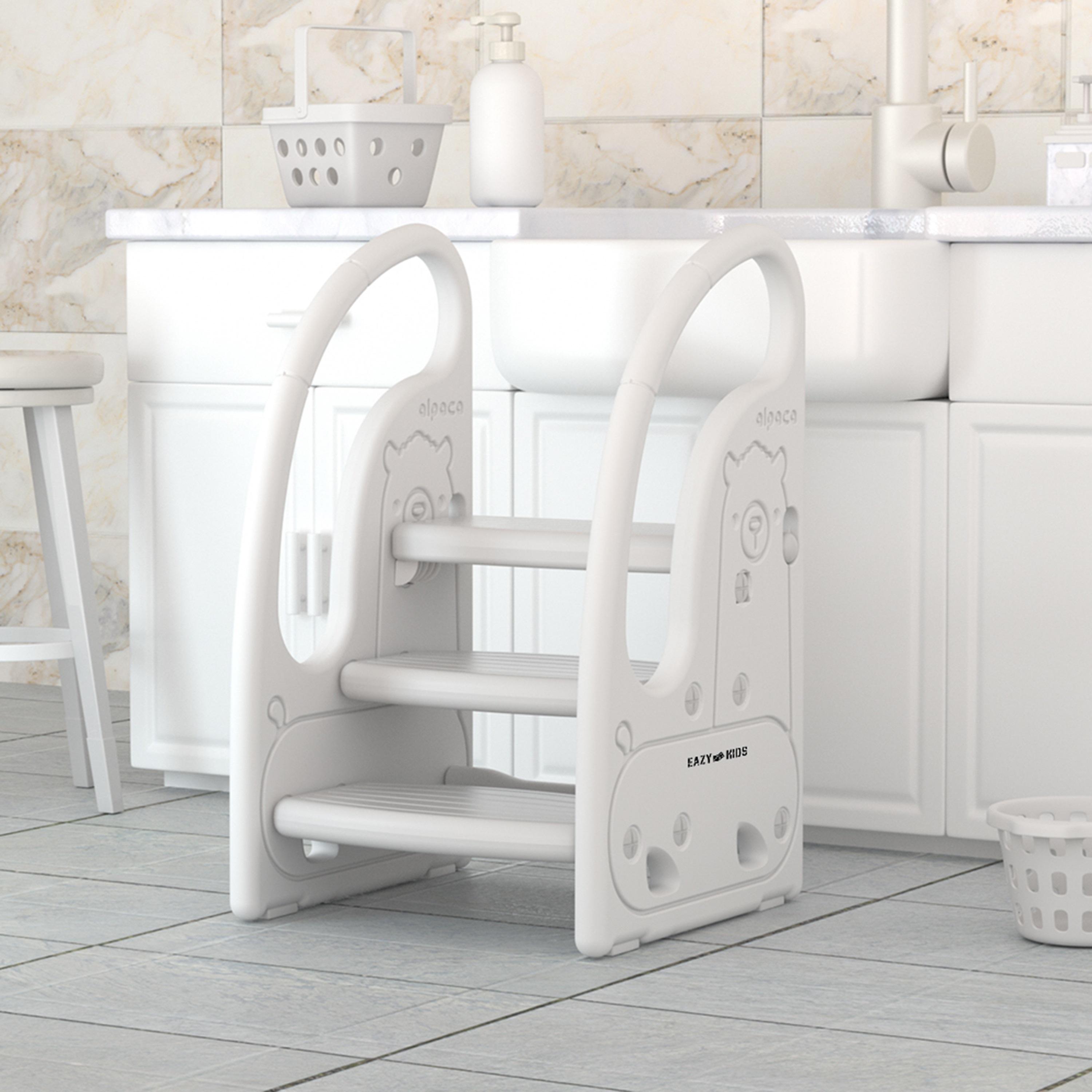 Eazy Kids 3 Step Stool - Grey-baby-diapering-pottytraining-image-4