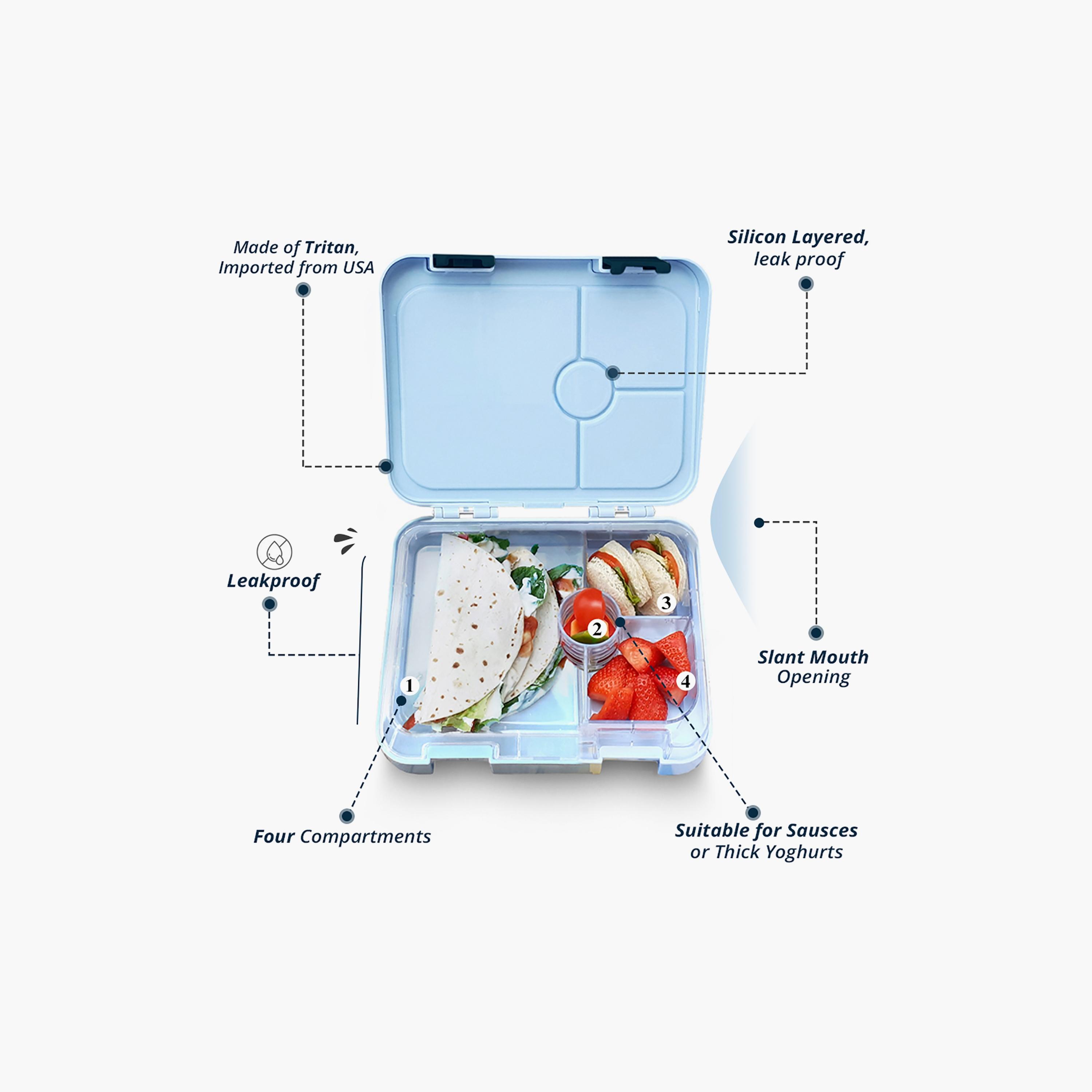 Eazy Kids 4 Compartment Bento Lunch Box - Shark Blue-school-lunchessentials-lunchboxes-image-2