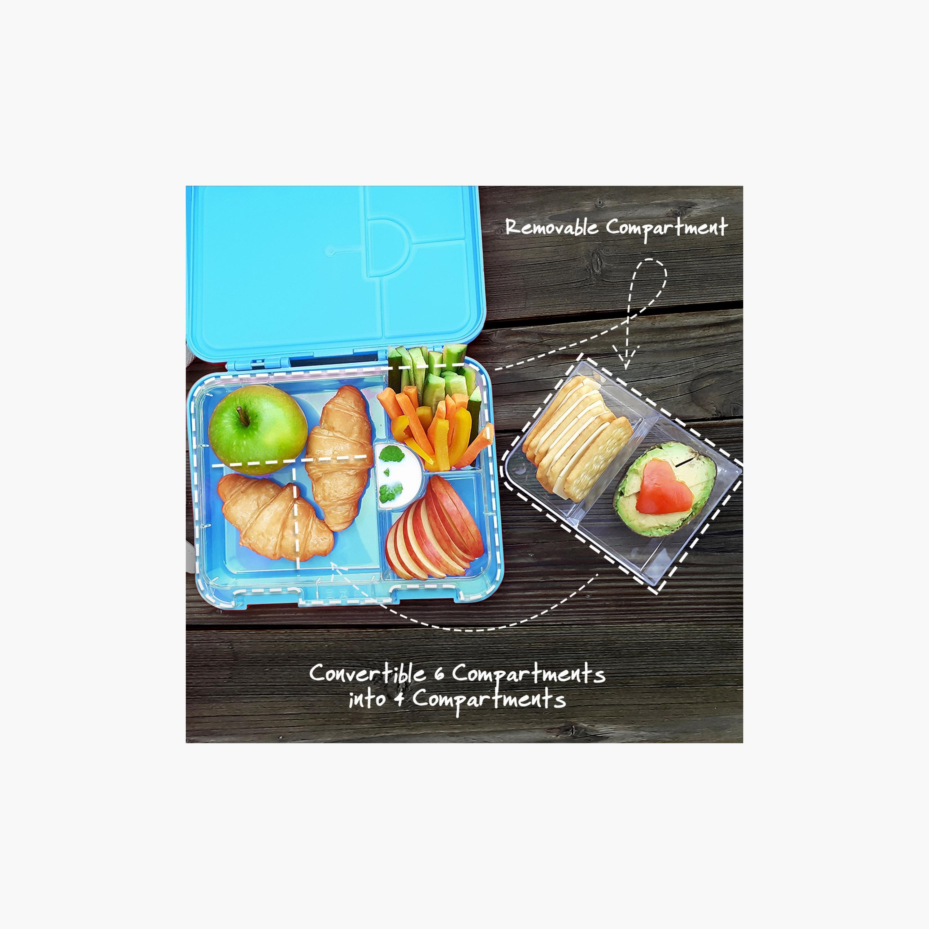 Eazy Kids Jawsome Print Convertible Bento Lunch Box - Blue-school-lunchessentials-lunchboxes-image-2