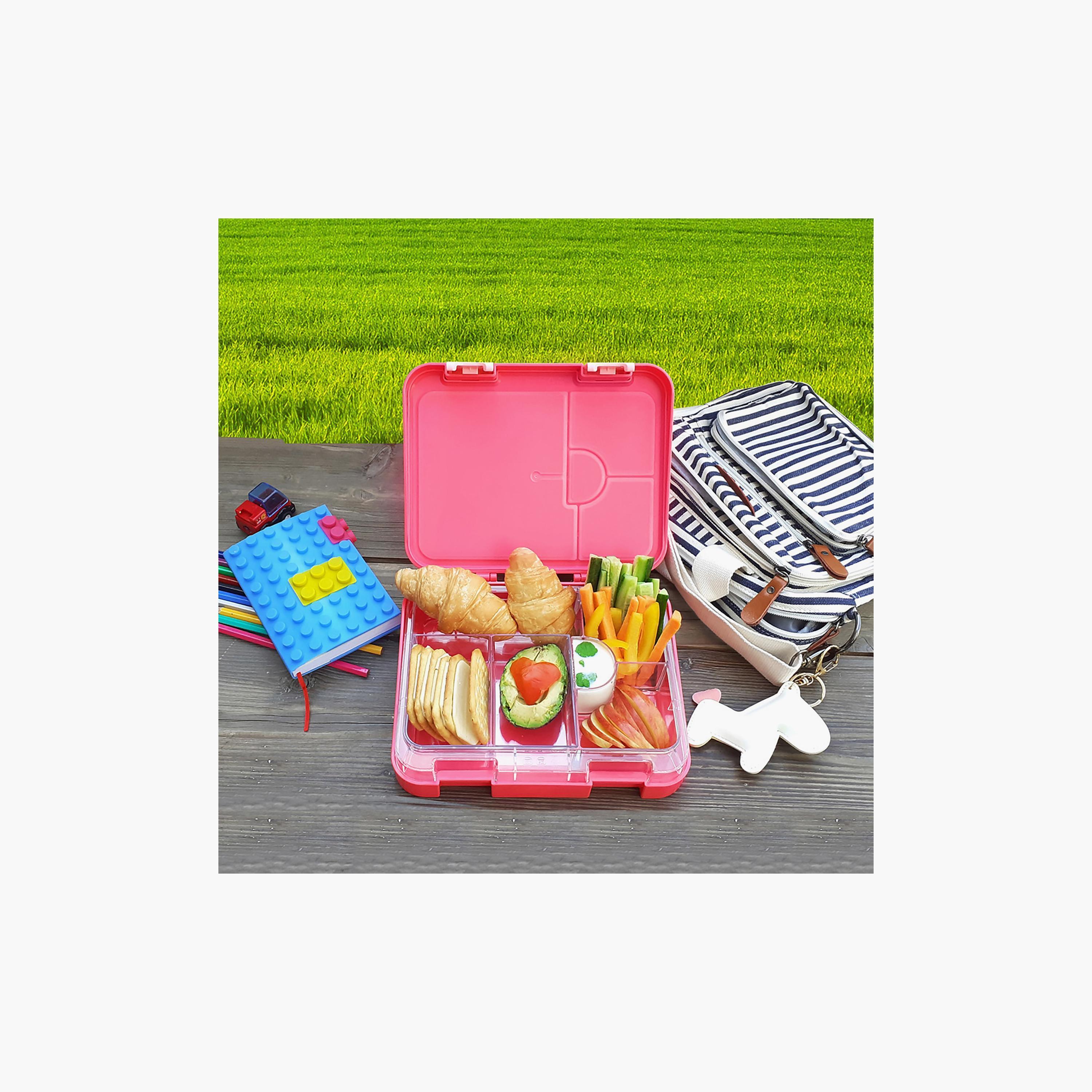 Eazy Kids 6 & 4 Convertible Bento Lunch Box - Flamingo Pink-school-lunchessentials-lunchboxes-image-5