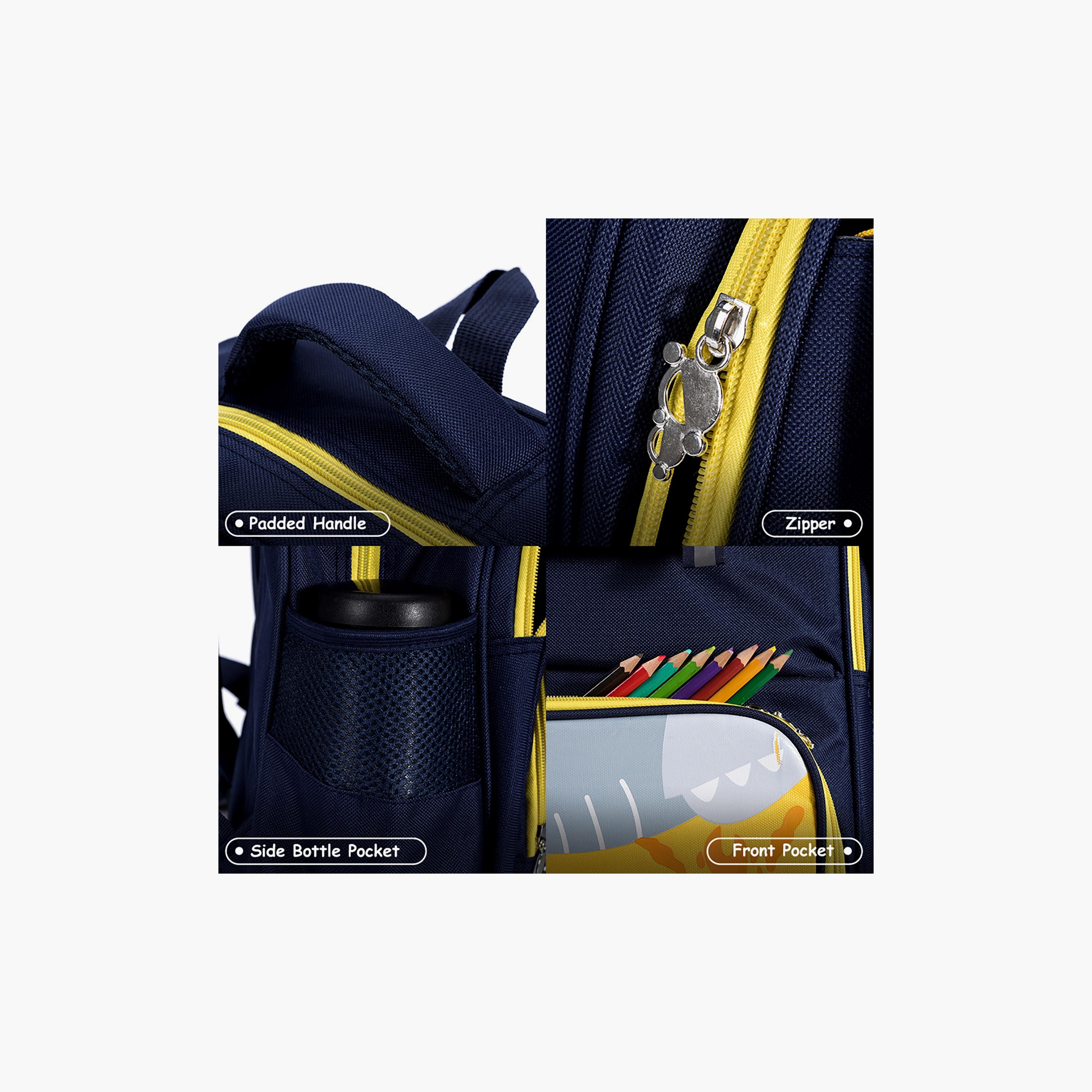 Eazy Kids School Bag Dino W/T Pencil Case - Blue-school-bagsandbackpacks-backpacks-image-3