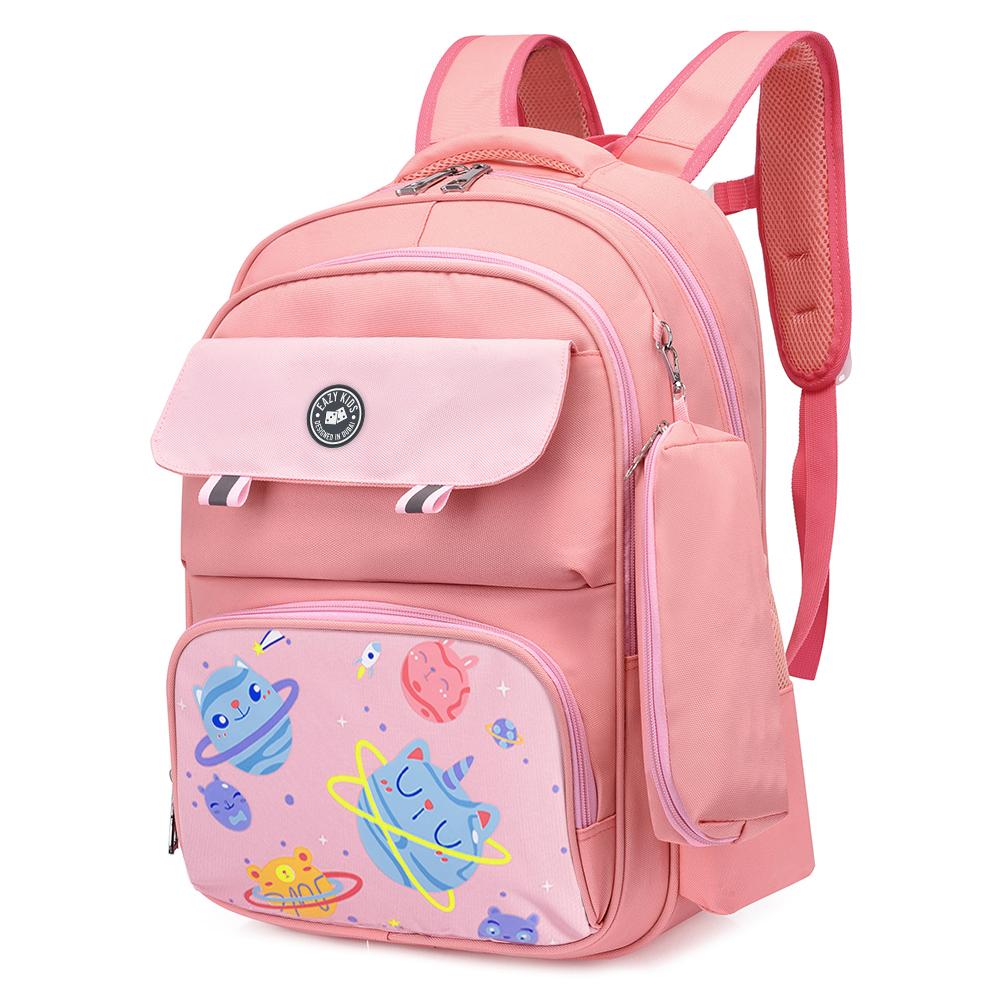 Eazy Kids Unicorn Planet School Bag W/T Pencil Case - Pink-school-bagsandbackpacks-backpacks-image-3