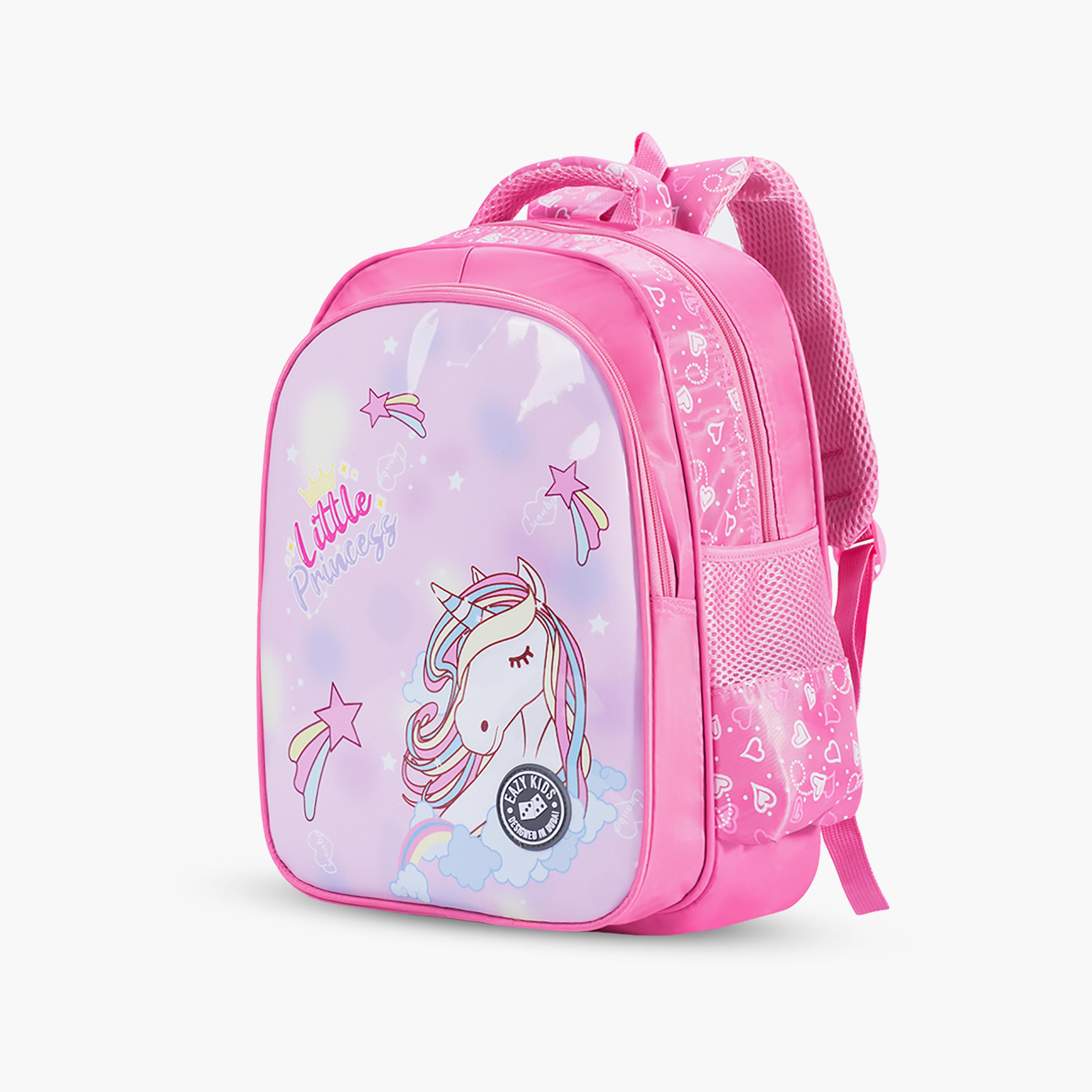 Eazy Kids Princess Unicorn School Bag - Pink-school-bagsandbackpacks-backpacks-image-2