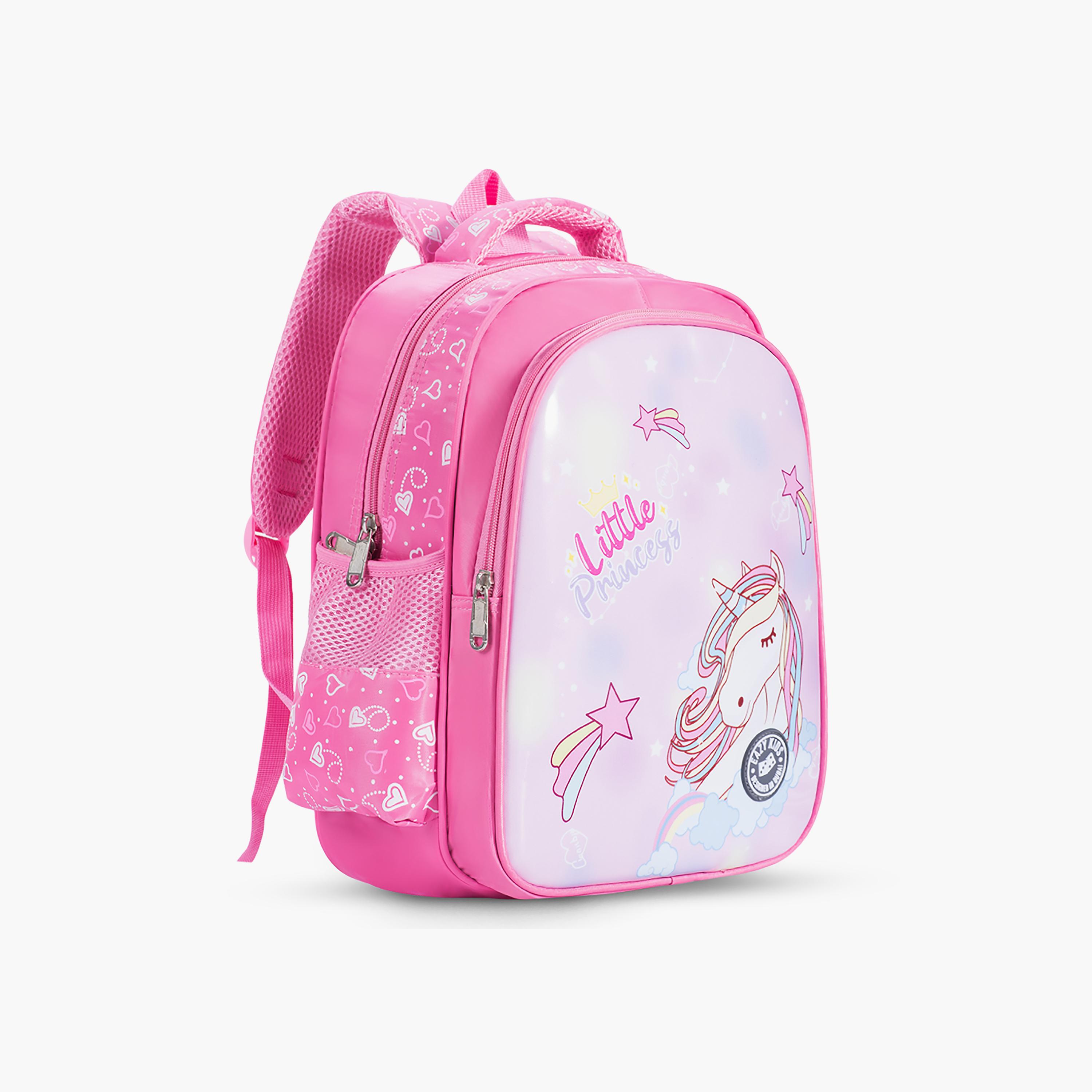 Eazy Kids Princess Unicorn School Bag - Pink-school-bagsandbackpacks-backpacks-image-3