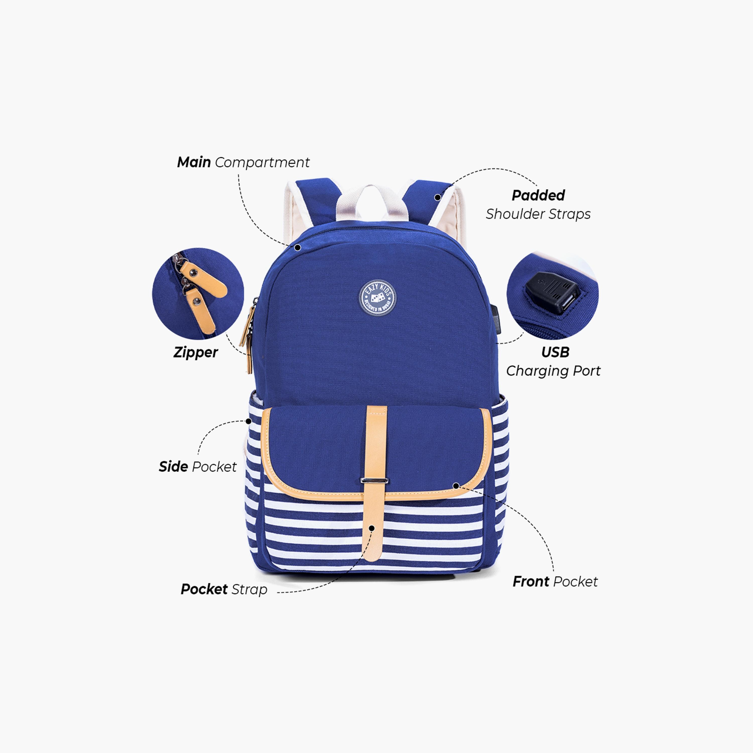 Eazy Kids Classic School Bag - Blue-school-bagsandbackpacks-backpacks-image-2