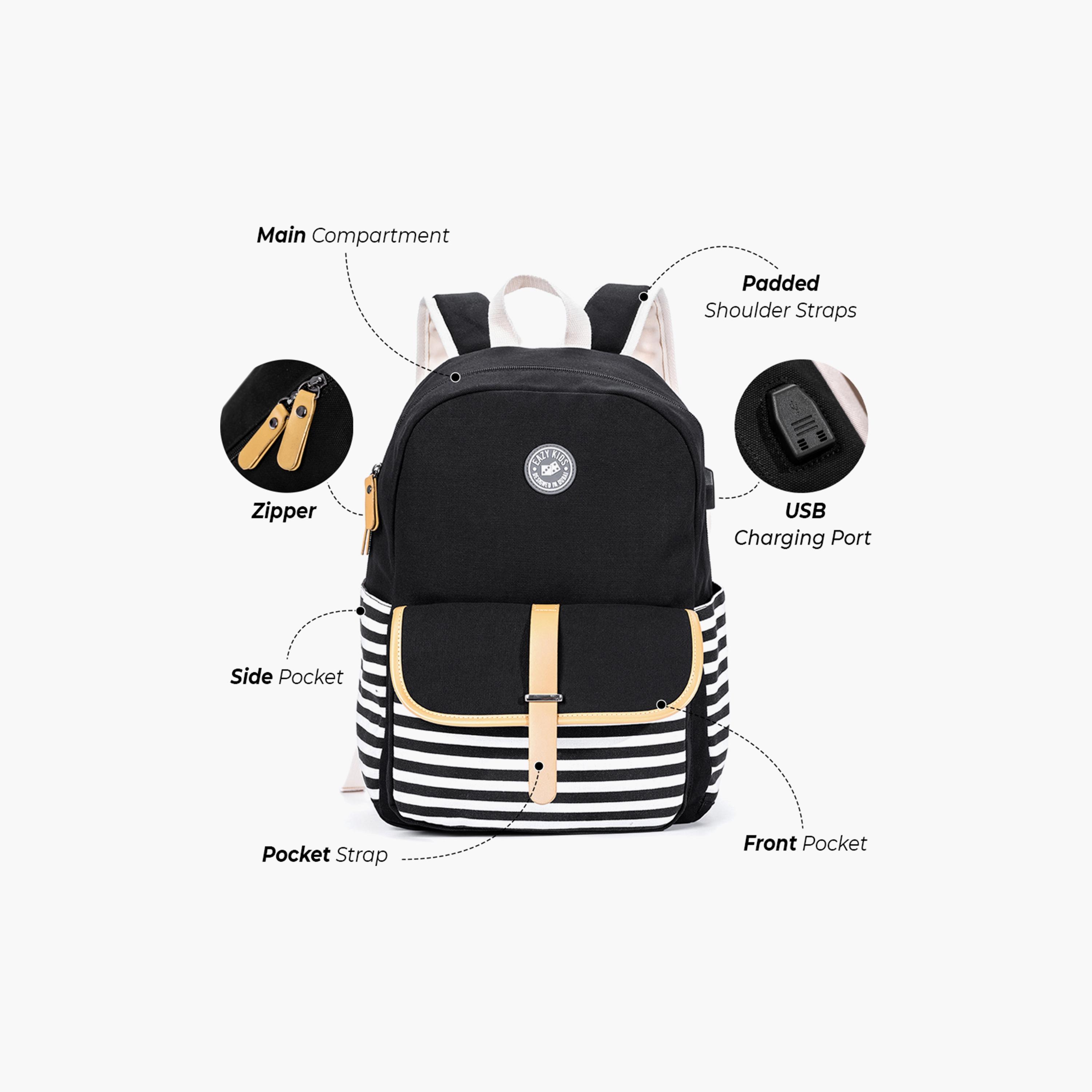 حقيبة المدرسة الكِلاسيكية من إيزي كيدز - أسود-school-bagsandbackpacks-backpacks-image-2