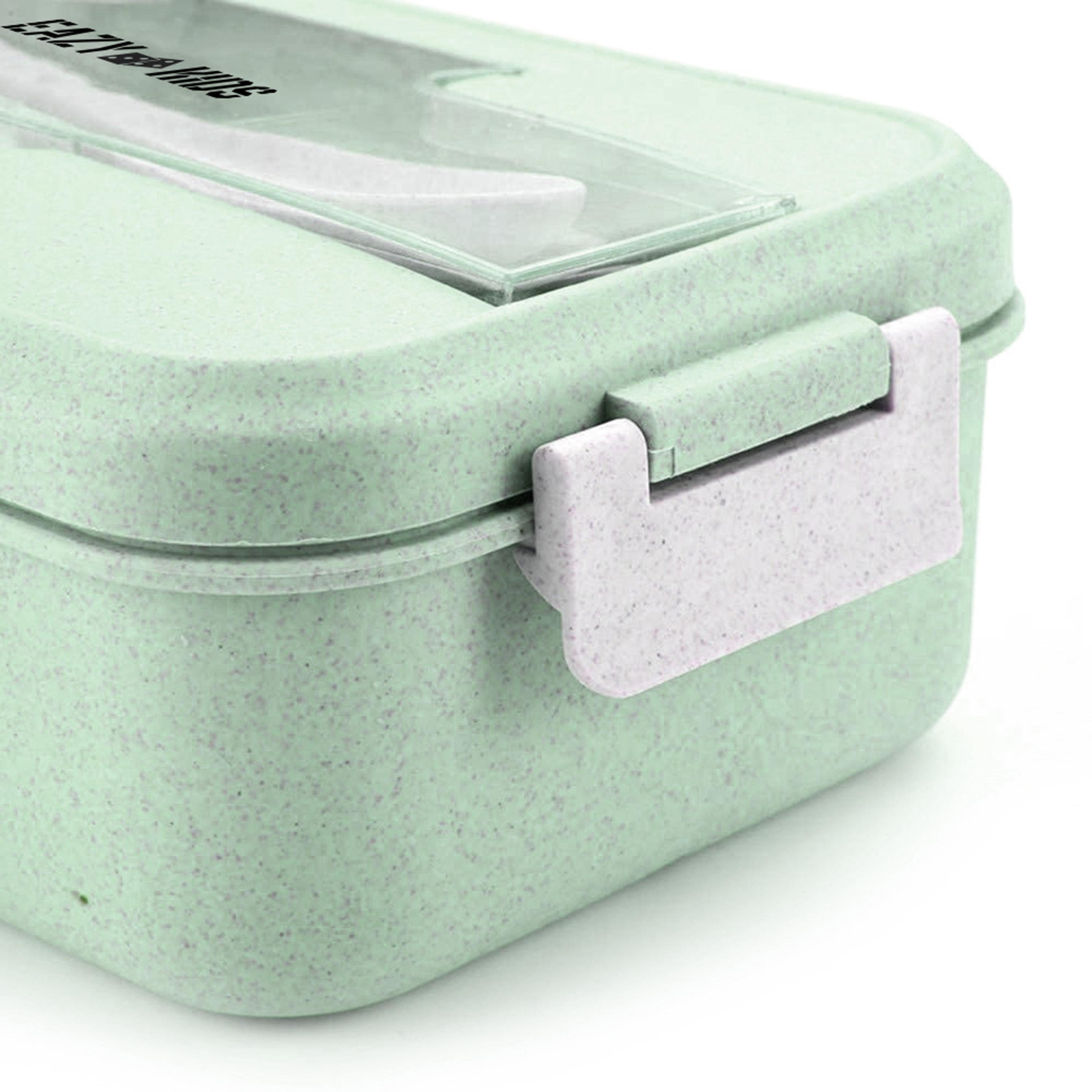 صندوق غداء بينتو من قش القمح إيكو مضاد للتسريب من إيزي كيدز - أخضر-school-lunchessentials-lunchboxes-image-3