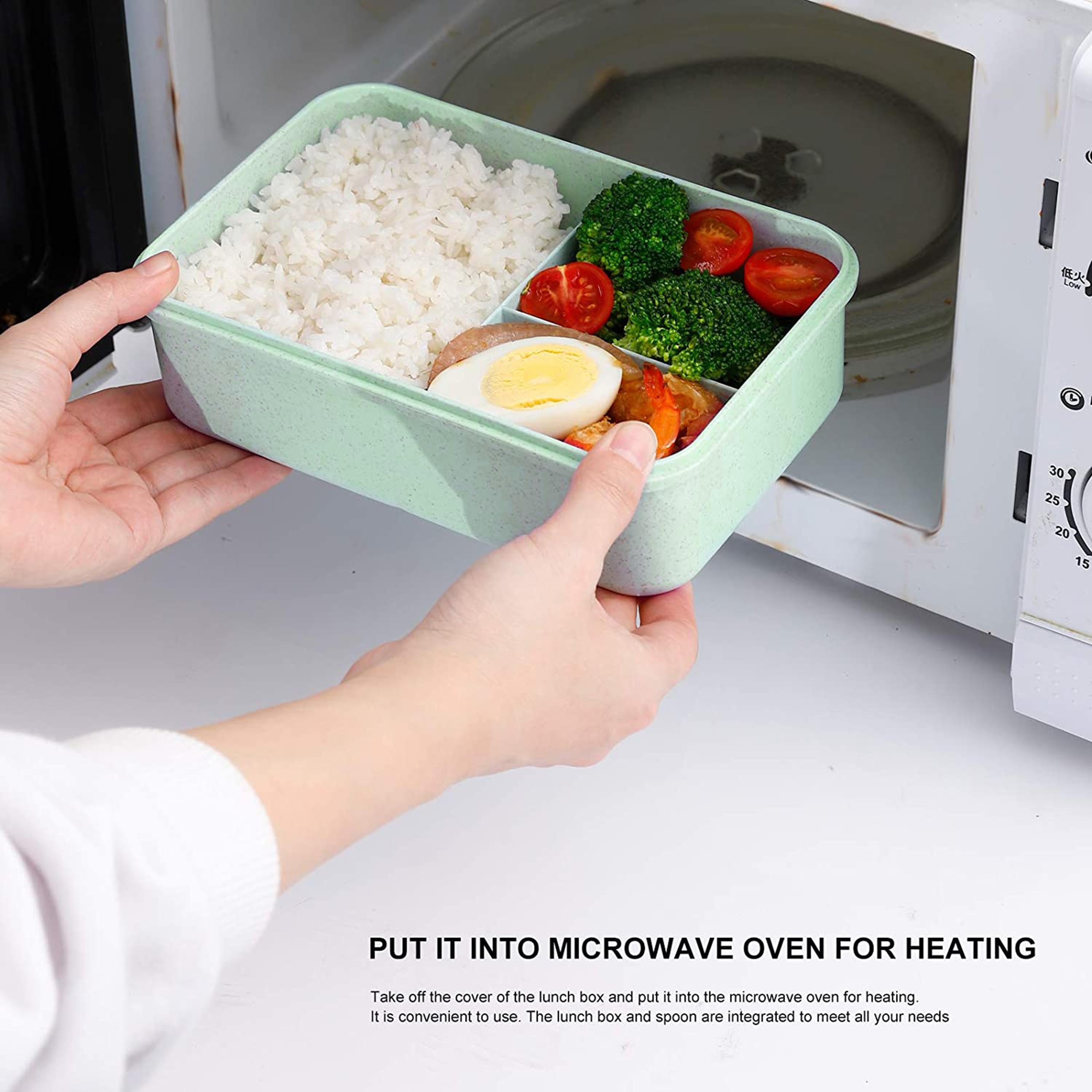 صندوق غداء بينتو من قش القمح إيكو مضاد للتسريب من إيزي كيدز - أخضر-school-lunchessentials-lunchboxes-image-4