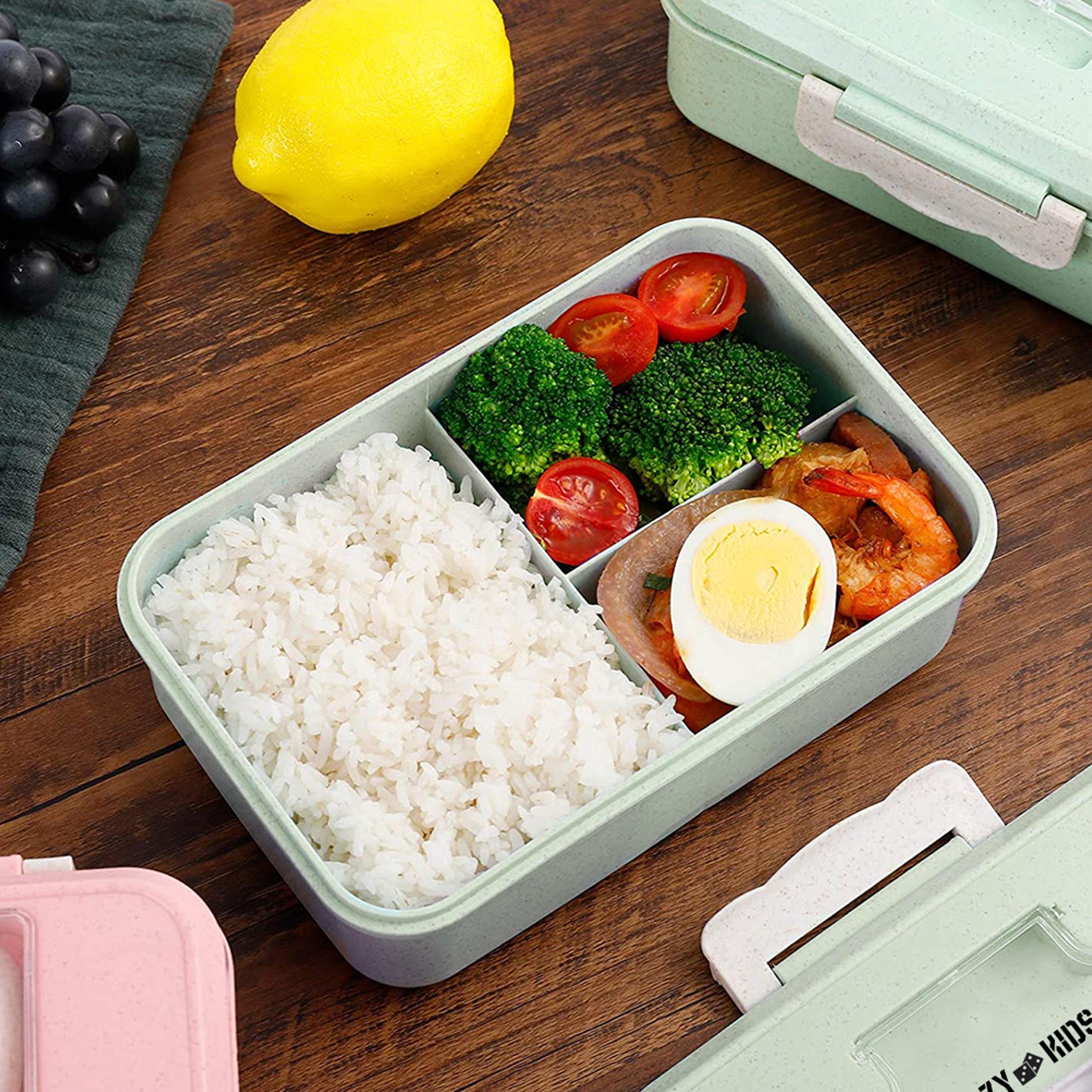 صندوق غداء بينتو من قش القمح إيكو مضاد للتسريب من إيزي كيدز - أخضر-school-lunchessentials-lunchboxes-image-5