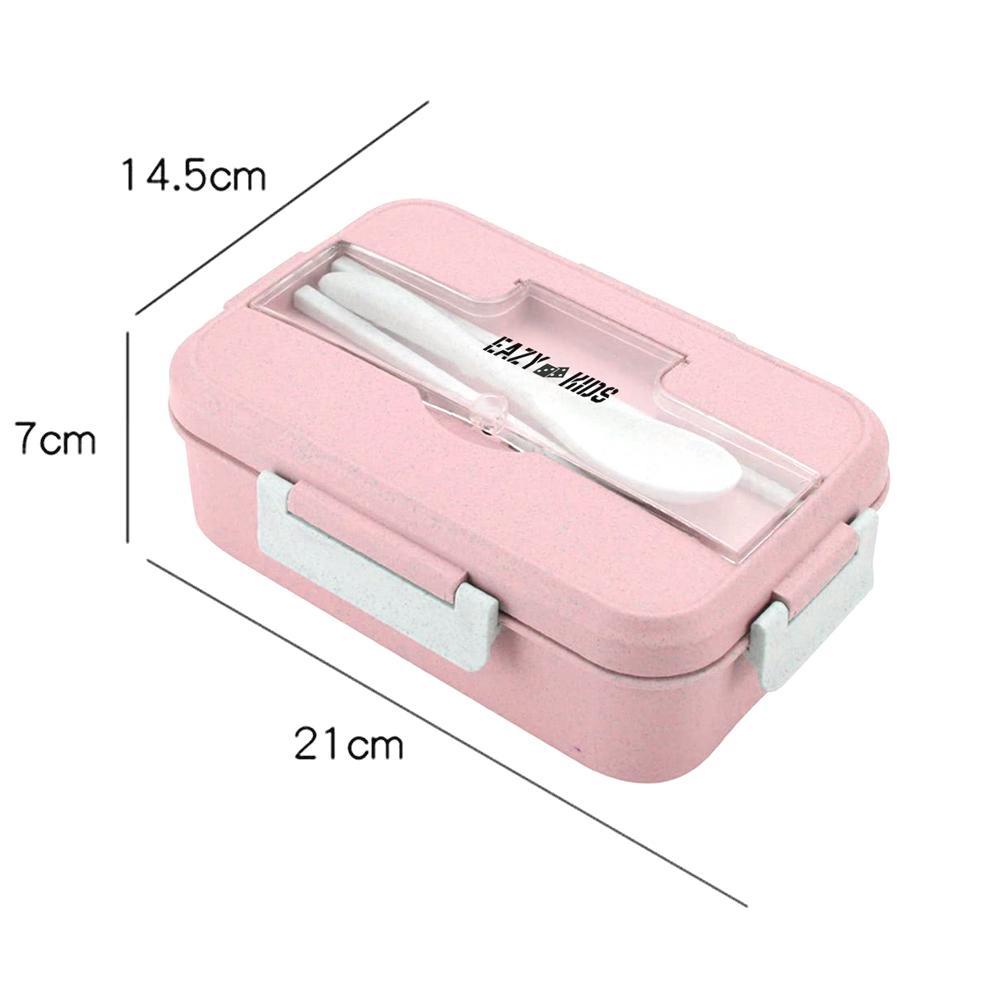 Eazy Kids Wheat Straw Leakproof Eco Bento Lunch Box - Pink (1000 ML)-school-lunchessentials-lunchboxes-image-11