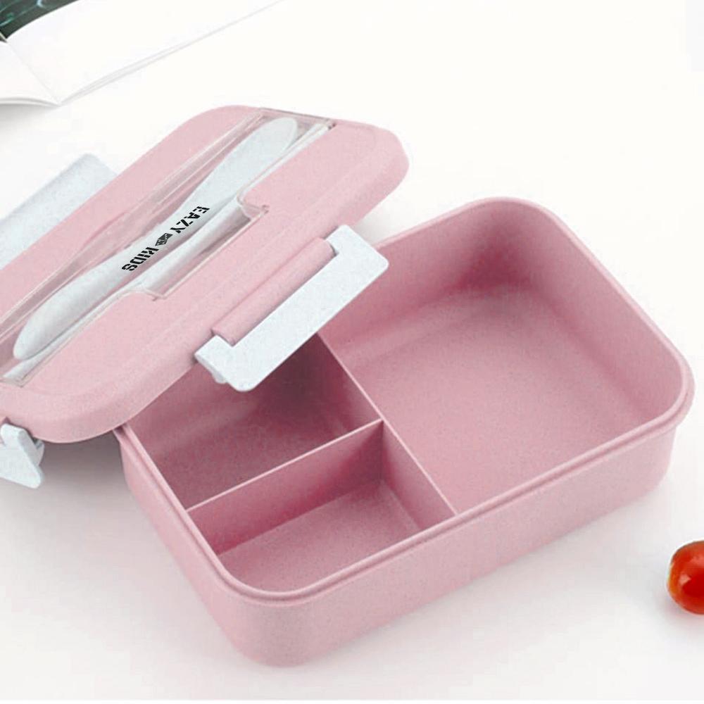 Eazy Kids Wheat Straw Leakproof Eco Bento Lunch Box - Pink (1000 ML)-school-lunchessentials-lunchboxes-image-4