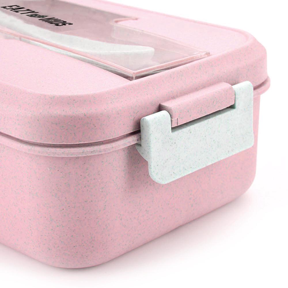 Eazy Kids Wheat Straw Leakproof Eco Bento Lunch Box - Pink (1000 ML)-school-lunchessentials-lunchboxes-image-5