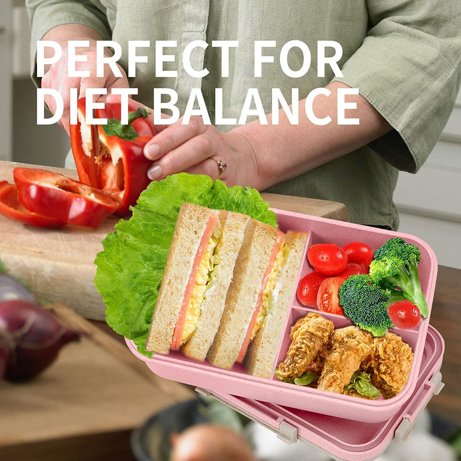 Eazy Kids Wheat Straw Leakproof Eco Bento Lunch Box - Pink (1000 ML)-school-lunchessentials-lunchboxes-image-7