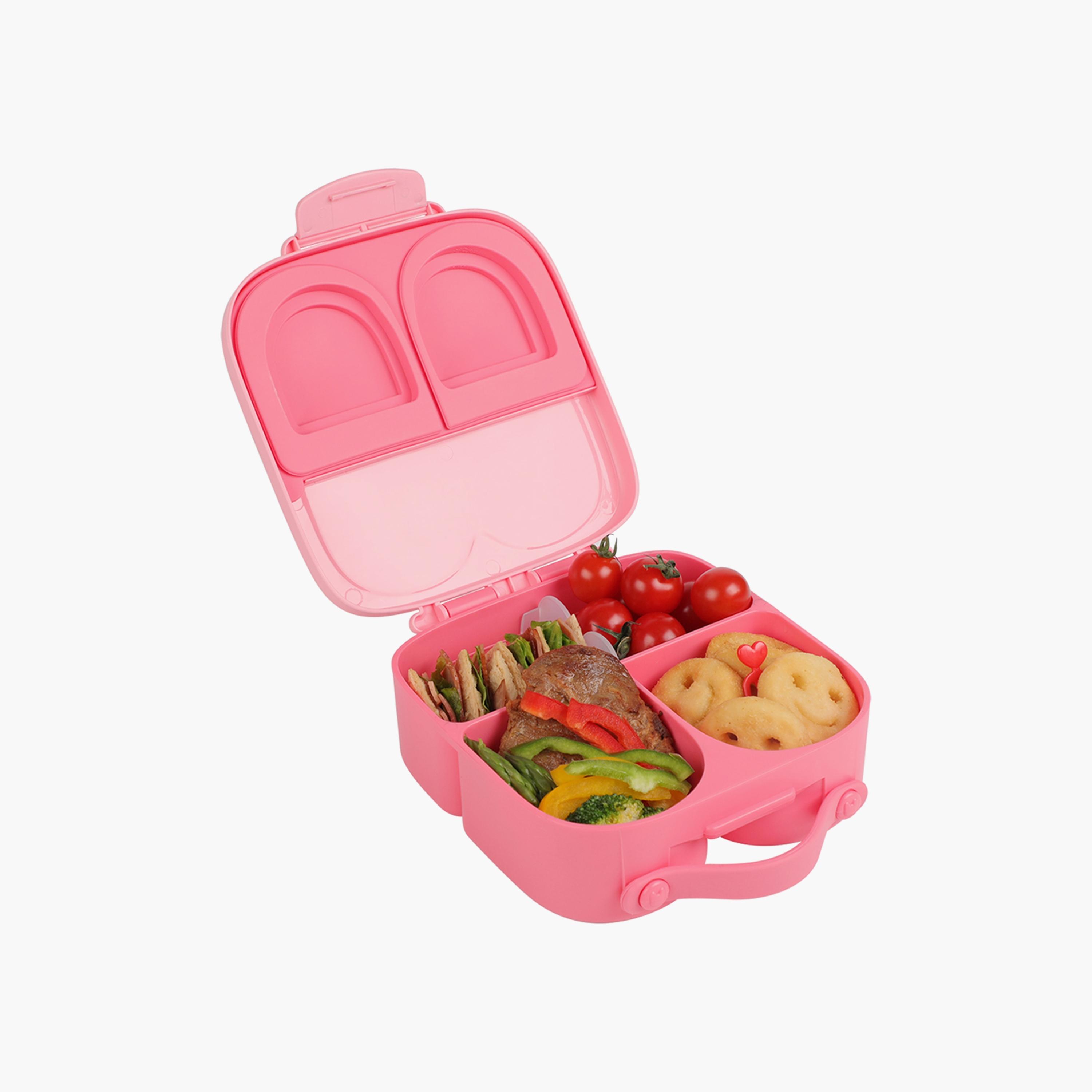 Eazy Kids Bento Lunch Box with Handle - Pink-school-lunchessentials-lunchboxes-image-3
