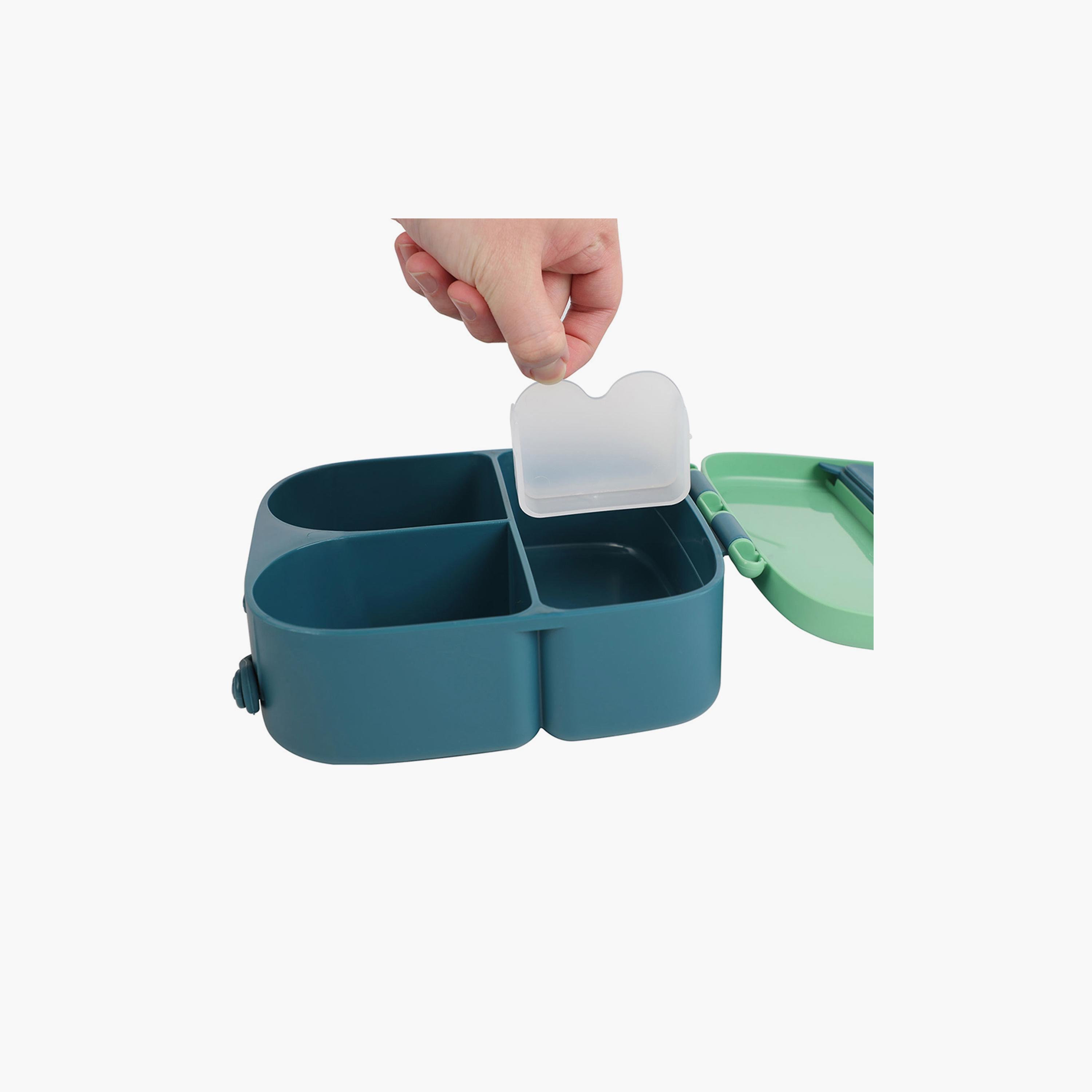 Eazy Kids Bento Lunch Box with Handle - Green-school-lunchessentials-lunchboxes-image-4