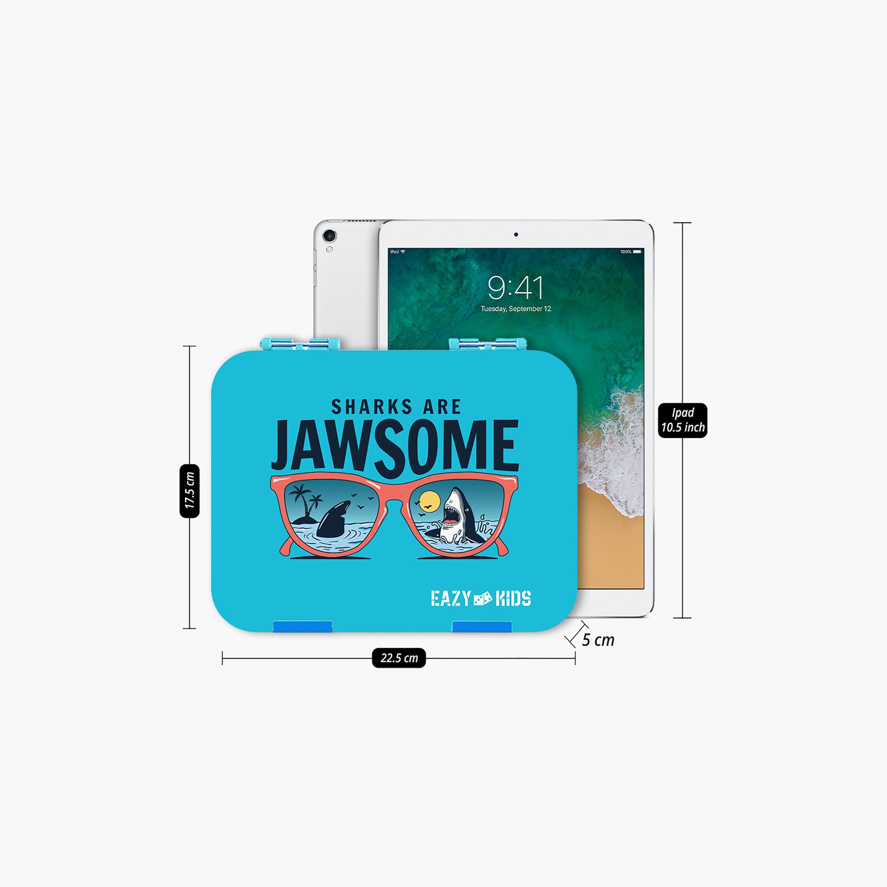 Eazy Kids Bento Boxes Wt Insulated Lunch Bag Combo- Jawsome Shark Blue-school-lunchessentials-lunchboxes-image-4