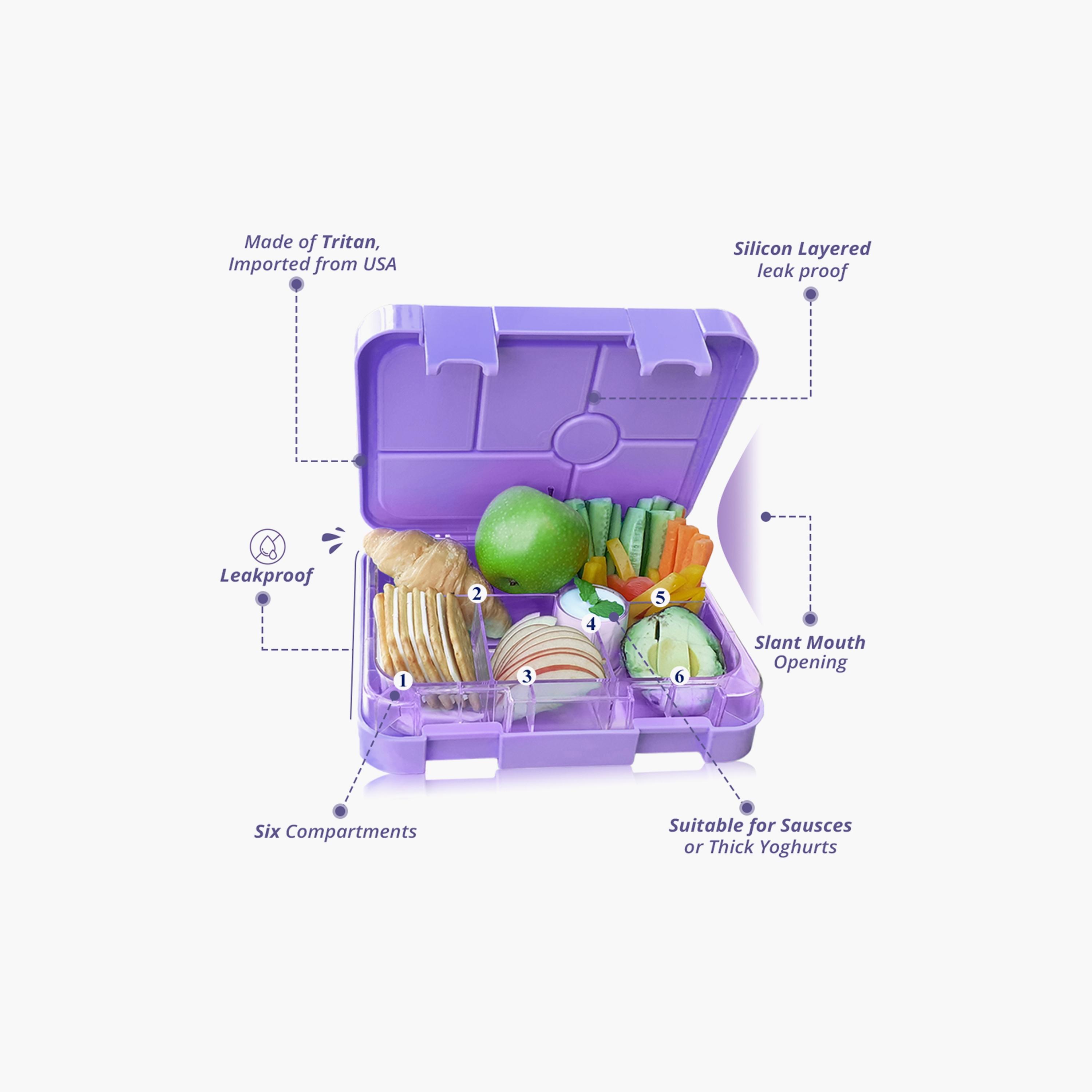 Eazy Kids Bento Boxes Wt Insulated Lunch Bag Combo- Unicorn Purple-school-lunchessentials-lunchboxes-image-2