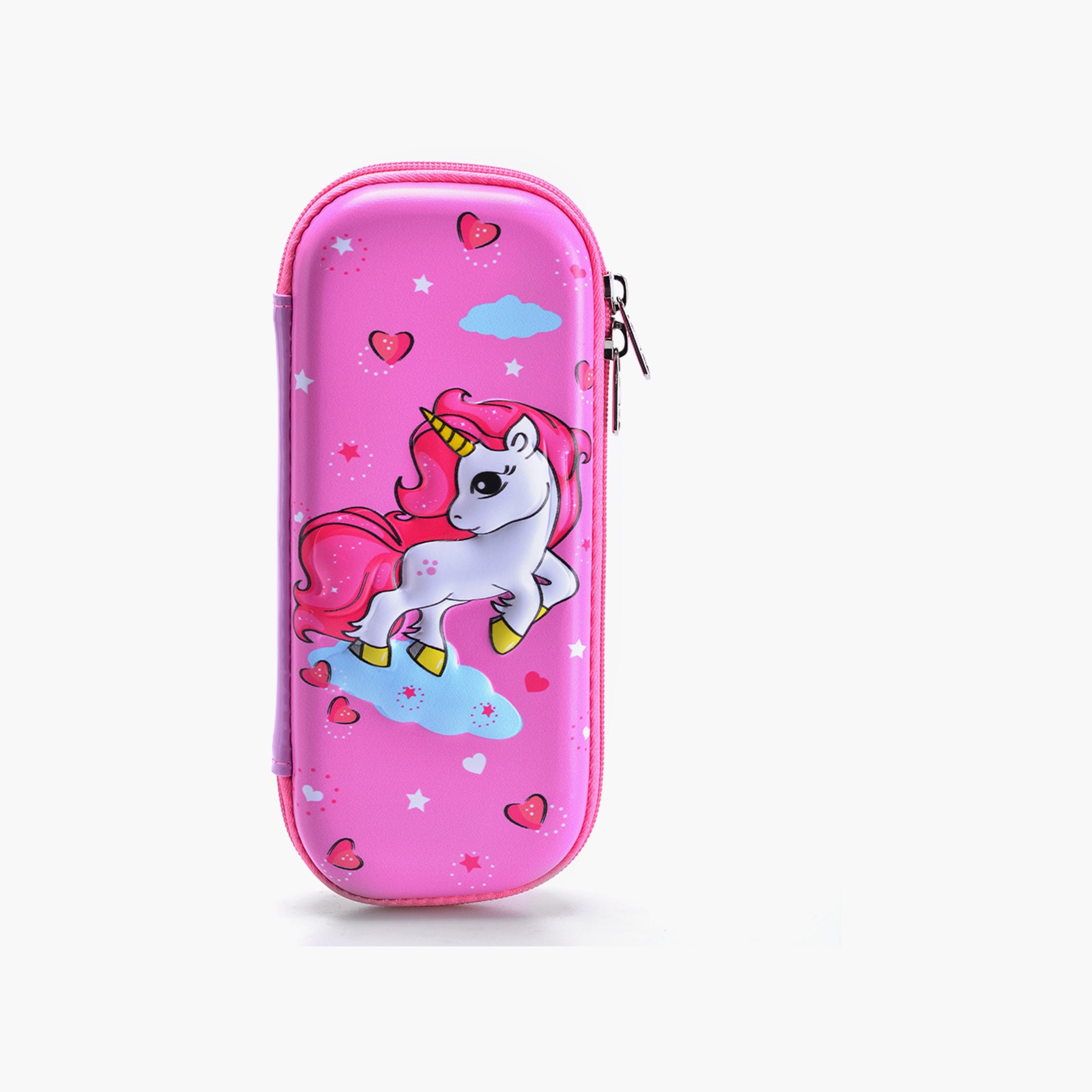 Eazy Kids 3D Pencil Case - Unicorn Pink-school-stationery-pencilcases-image-1