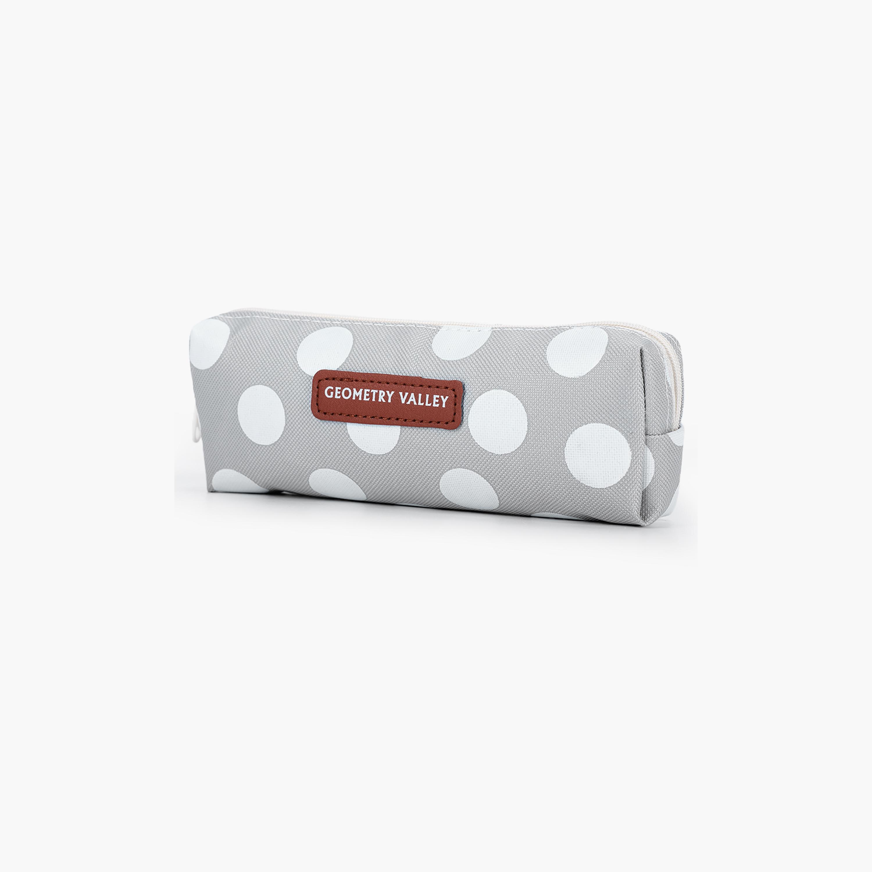 Eazy Kids Pencil Pouch - Polka White-school-stationery-pencilcases-image-1