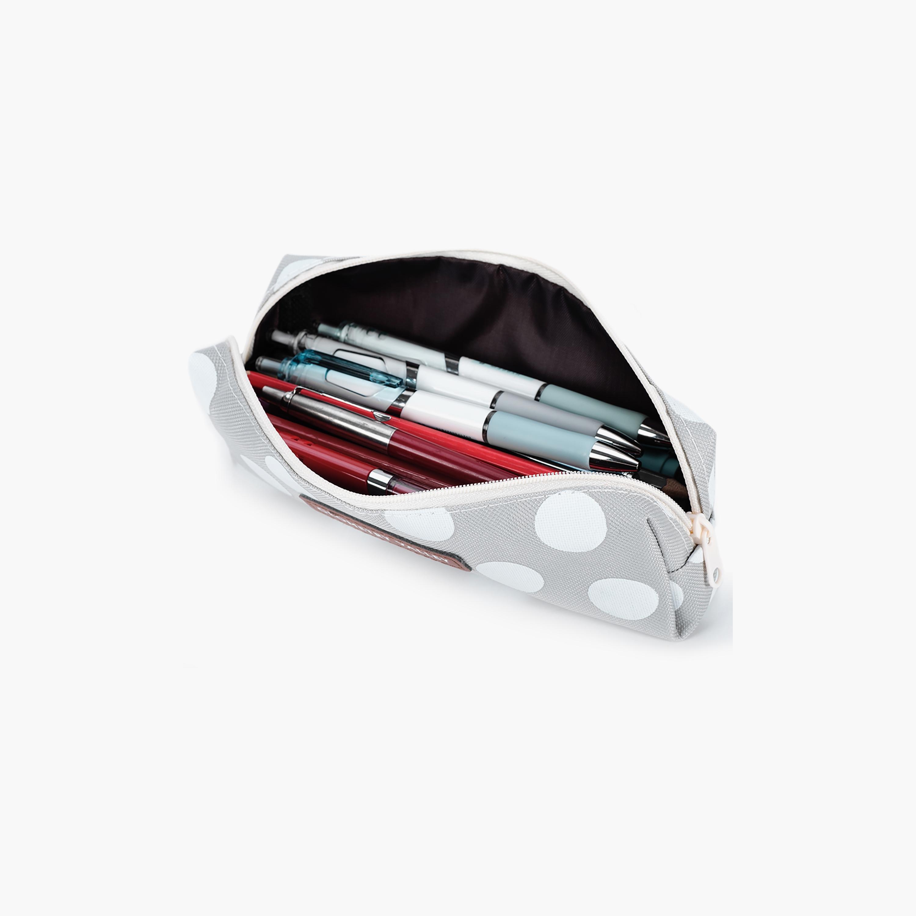 Eazy Kids Pencil Pouch - Polka White-school-stationery-pencilcases-image-2