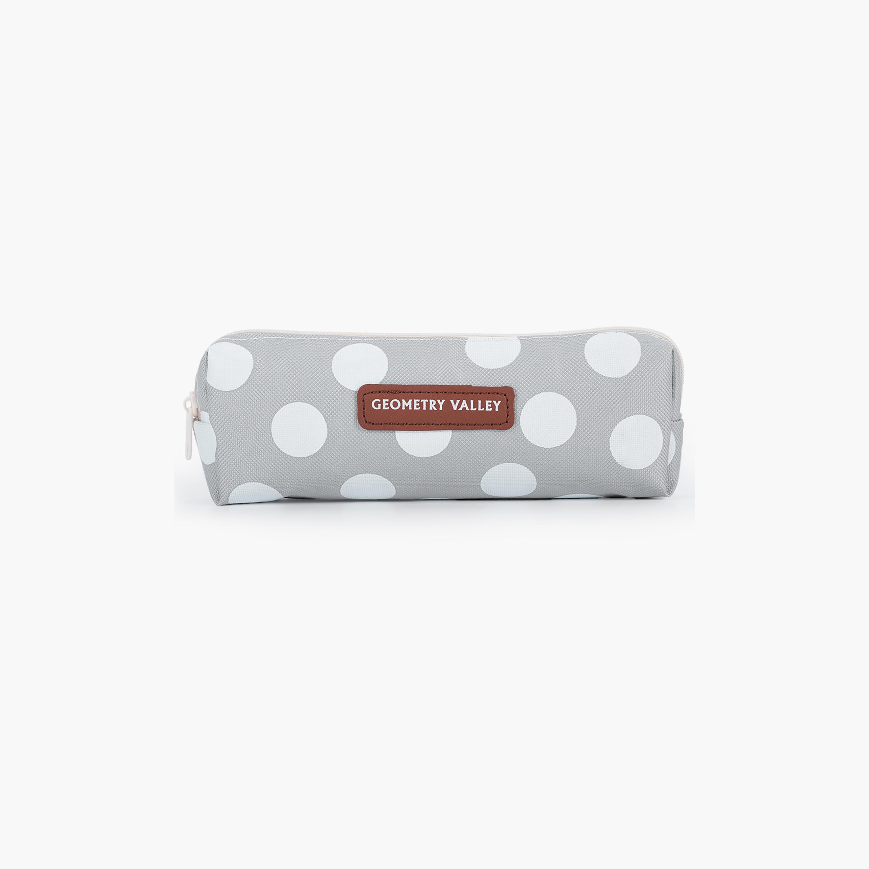 Eazy Kids Pencil Pouch - Polka White-school-stationery-pencilcases-image-3