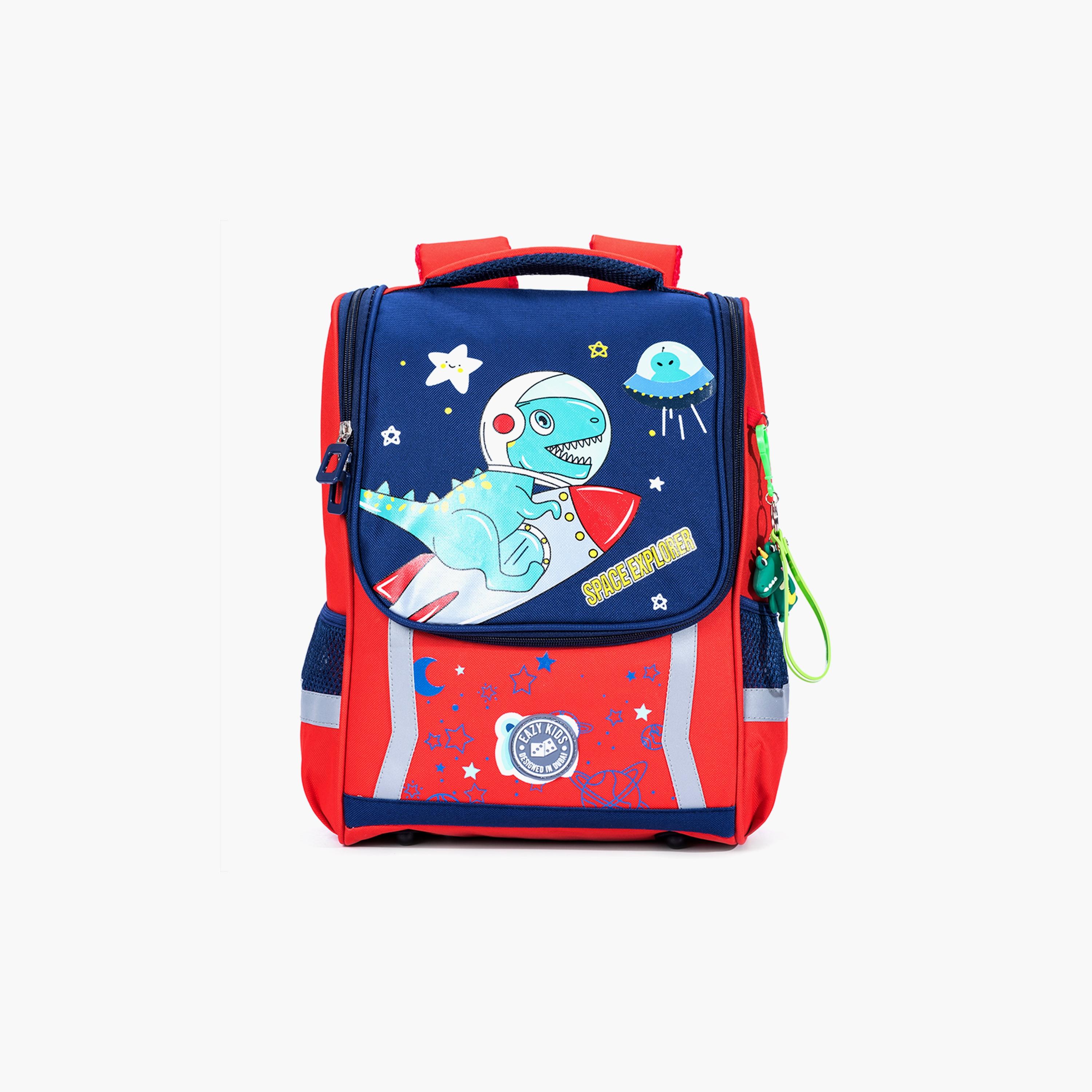 Eazy Kids School Bag Dino In Space - Red-school-bagsandbackpacks-backpacks-image-1