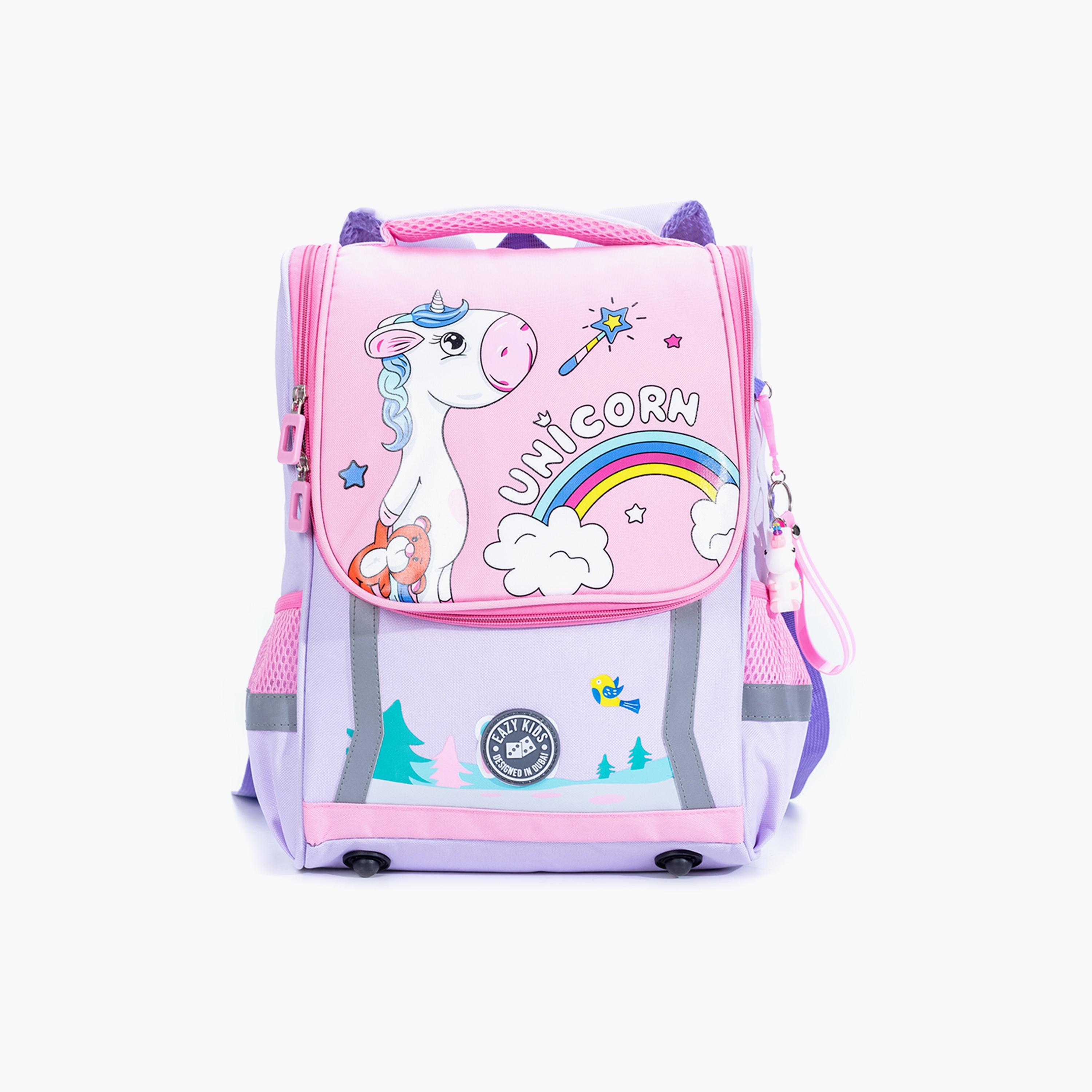 حقيبة وحيد القرن المدرسية من إيزي كيدز - بنفسجي + وردي-school-bagsandbackpacks-backpacks-image-1