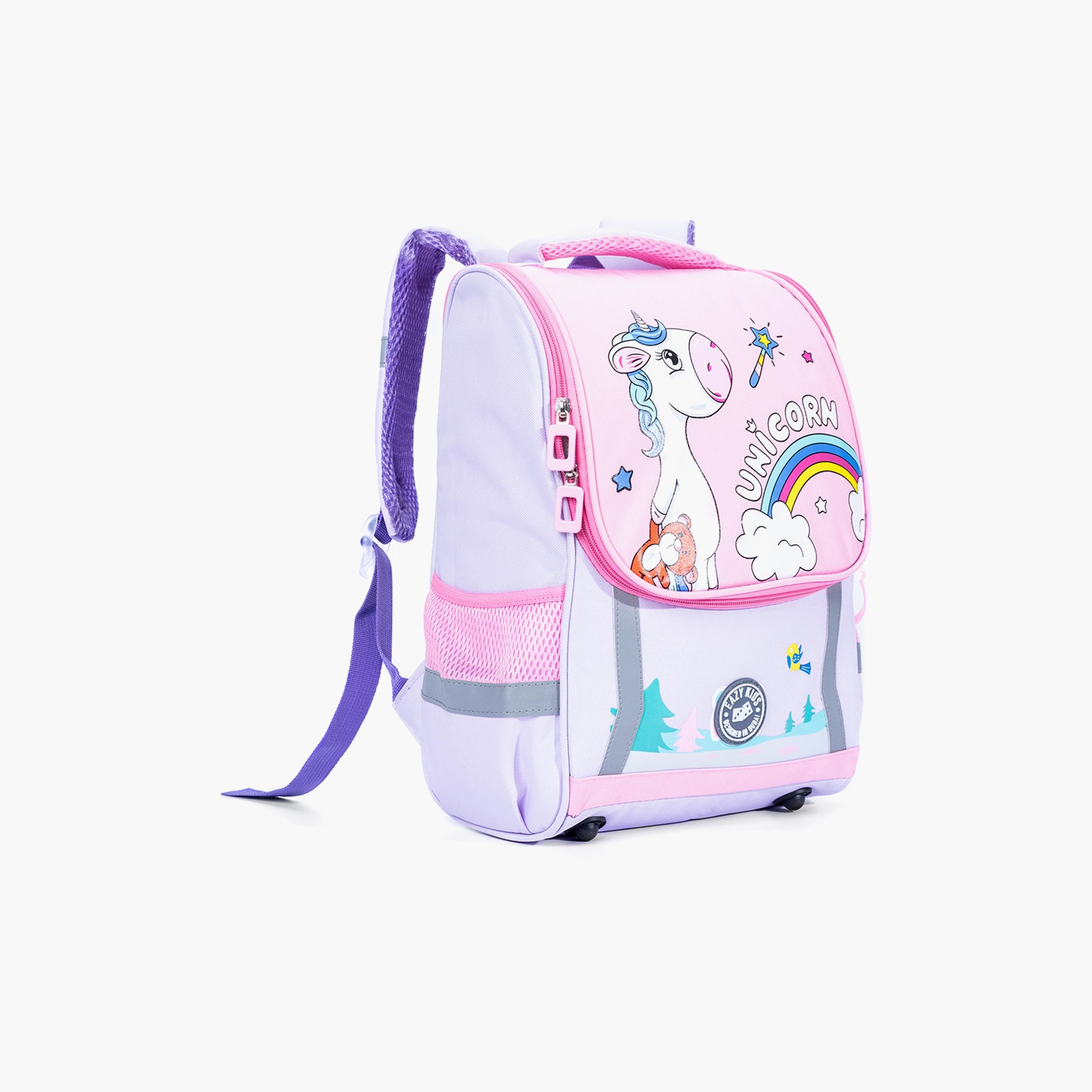 حقيبة وحيد القرن المدرسية من إيزي كيدز - بنفسجي + وردي-school-bagsandbackpacks-backpacks-image-2