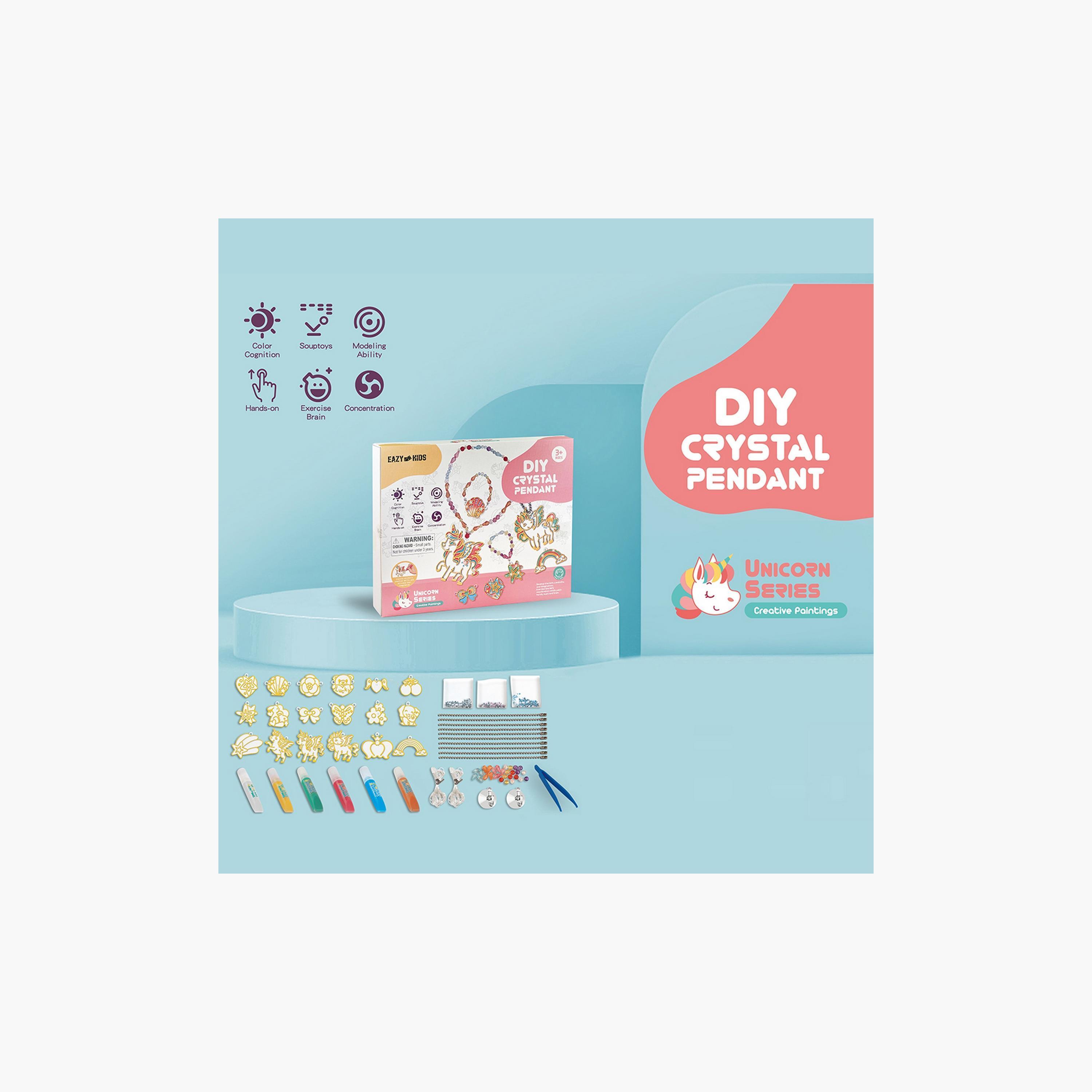 Eazy Kids Diy Kids Art & Craft Crystal Pendant Making & Coloring Set XL- Unicorn-school-artsandcrafts-image-2
