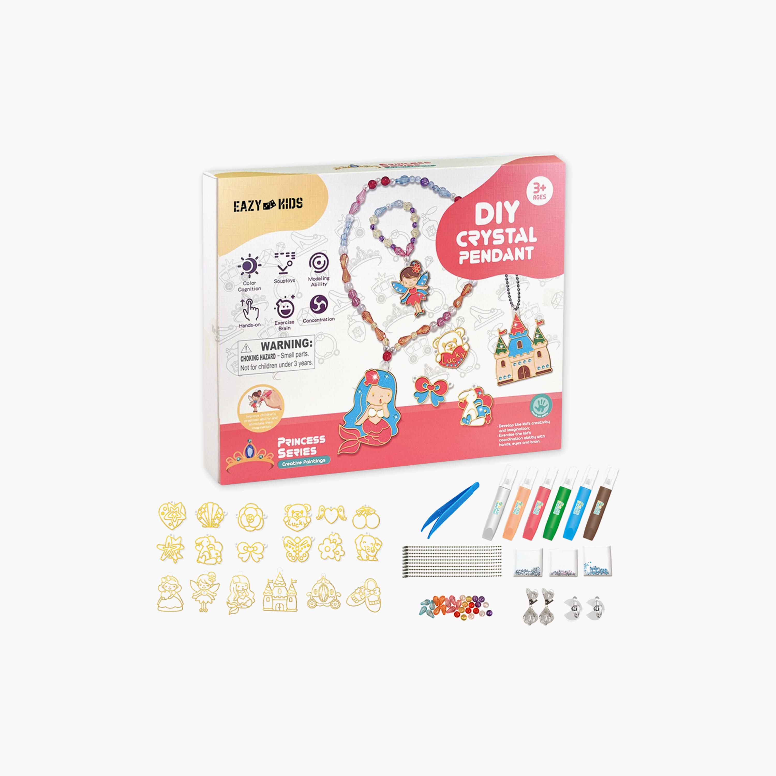 Eazy Kids Diy Kids Art & Craft Crystal Pendant Making & Coloring Set XL- Princess-school-artsandcrafts-image-1
