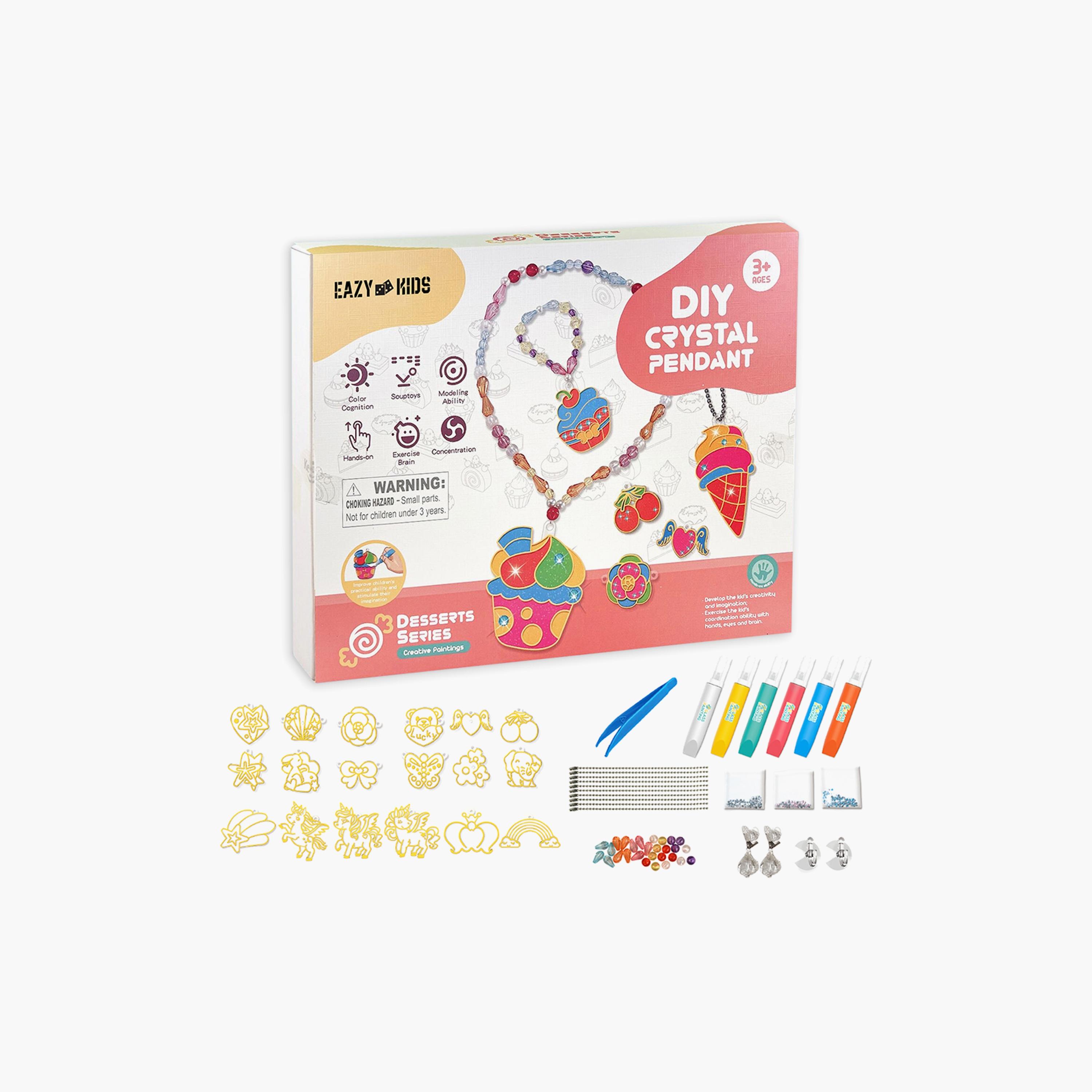 Eazy Kids Diy Kids Art & Craft Crystal Pendant Making & Coloring Set XL- Dessert-school-artsandcrafts-image-1
