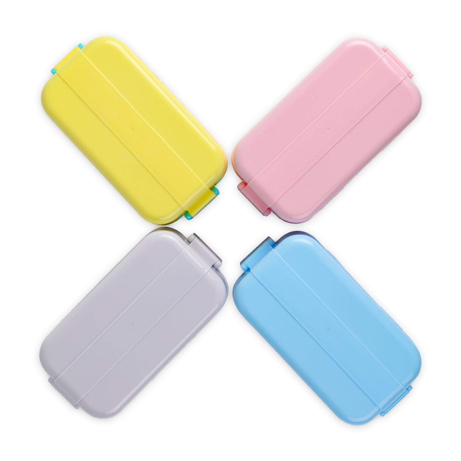 Eazy Kids Double Decker Tic-Tac-Toe Bento Lunch Box with Splitter Sauce Box and Spoon -Blue-school-lunchessentials-lunchboxes-image-8