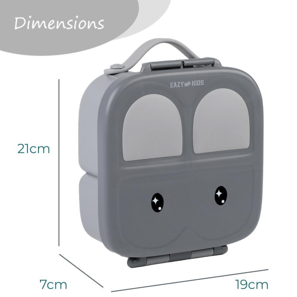 Eazy Kids Bento Lunch Box W/ Handle- Grey-school-lunchessentials-lunchboxes-image-5